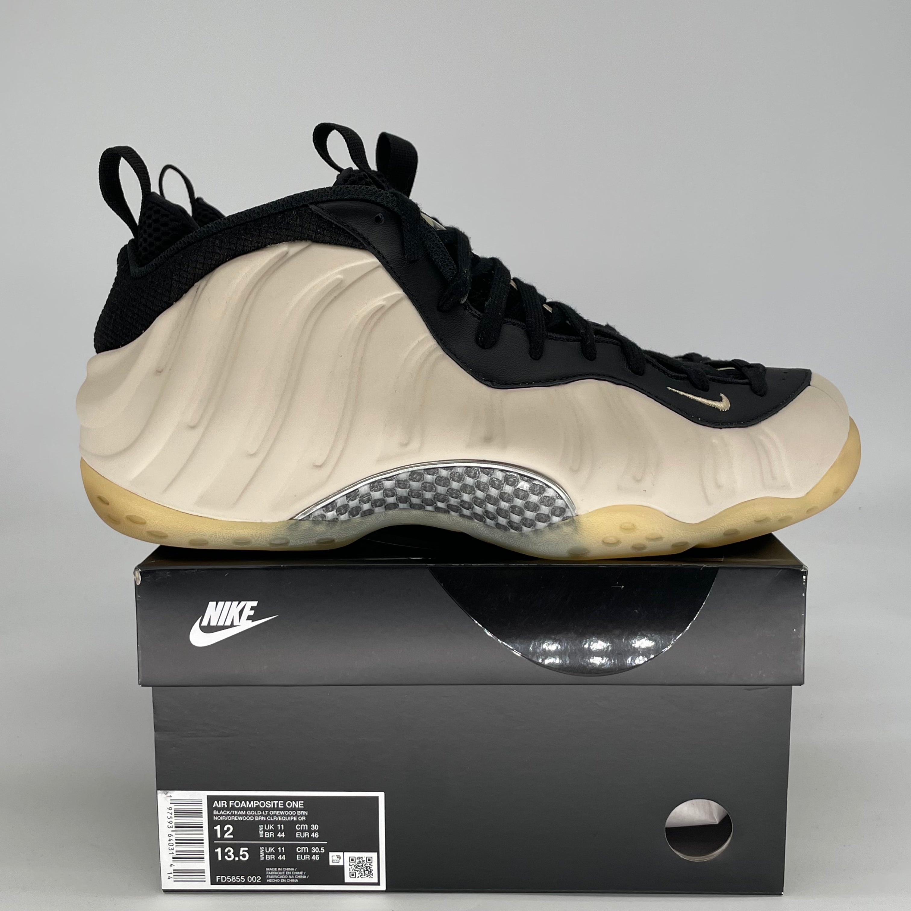 NIKE AIR FOAMPOSITE ONE LIGHT OREWOOD BROWN FD5855-002 SIZE 12/13.5W