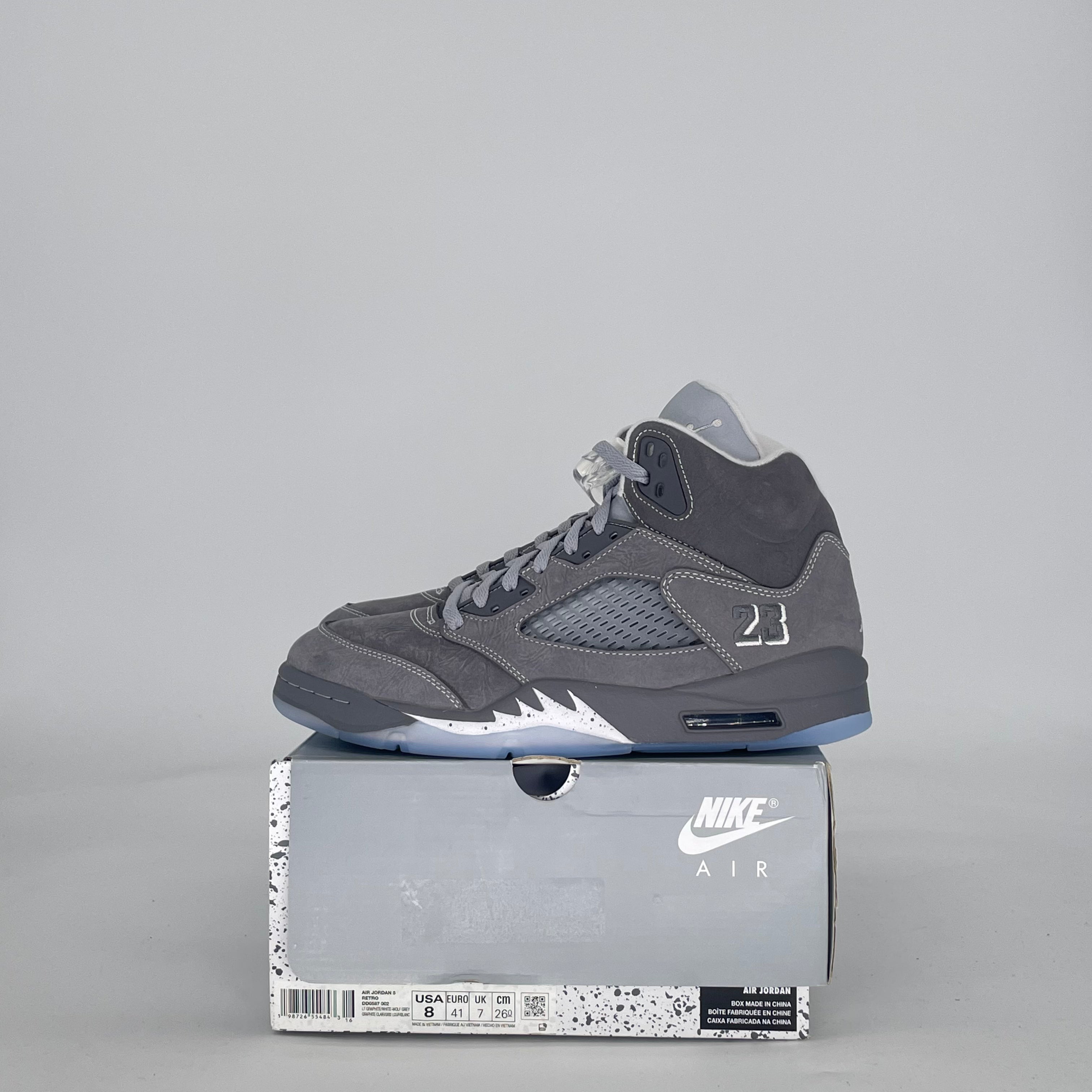 AIR JORDAN 5 WOLF GREY DD0587-002 SIZE 8/9.5W