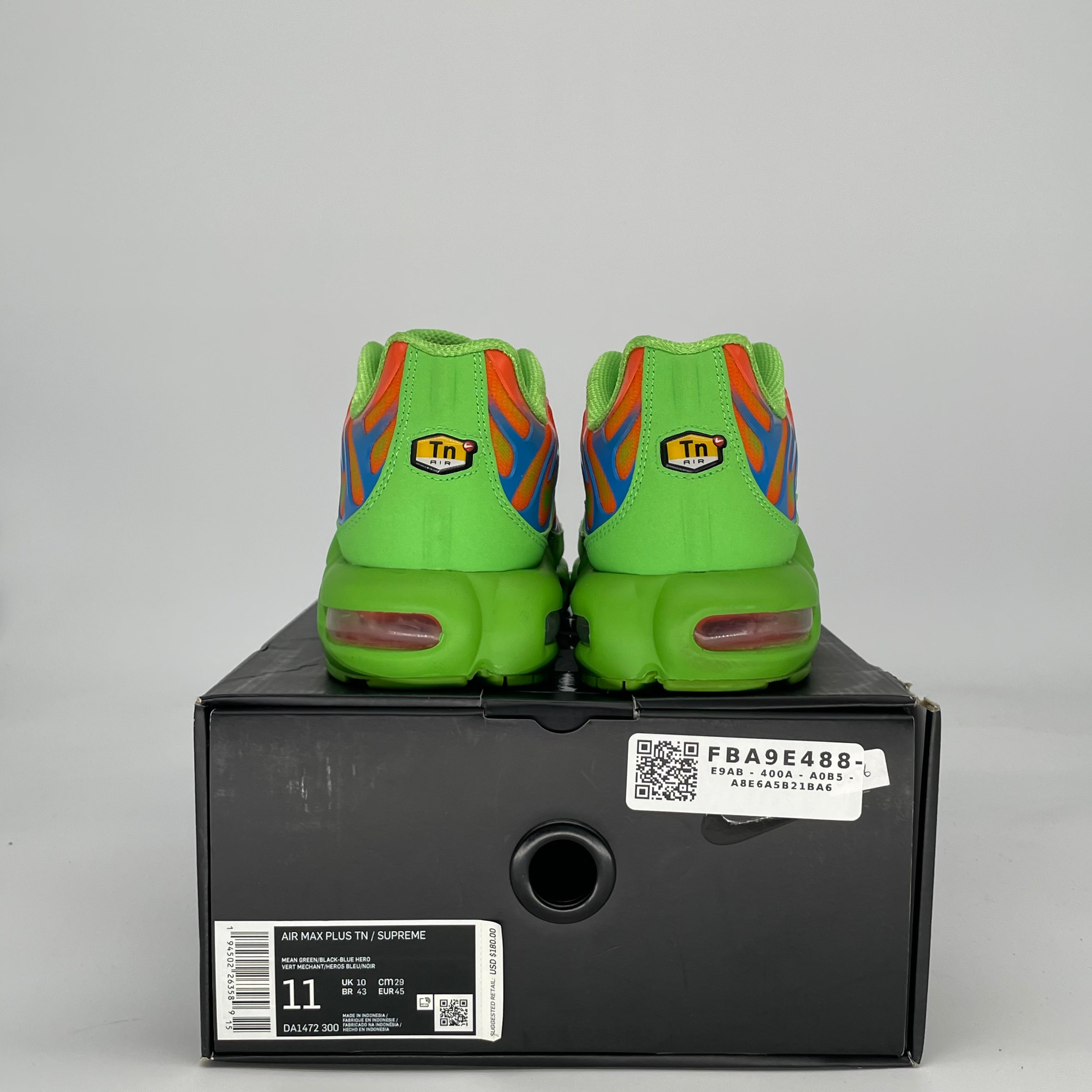 SUPREME X NIKE AIR MAX PLUS MEAN GREEN DA1472-300 SIZE 11/12.5W