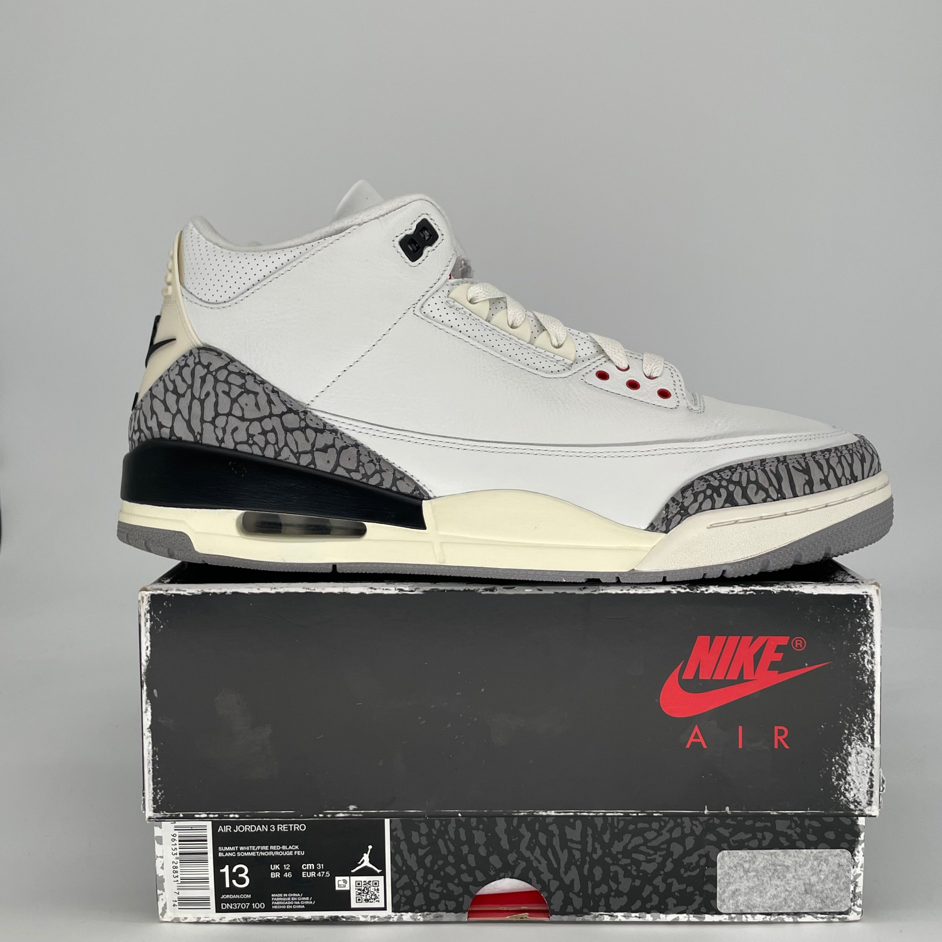 AIR JORDAN 3 WHITE CEMENT REIMAGINED DN3707-100 SIZE 13/14.5W