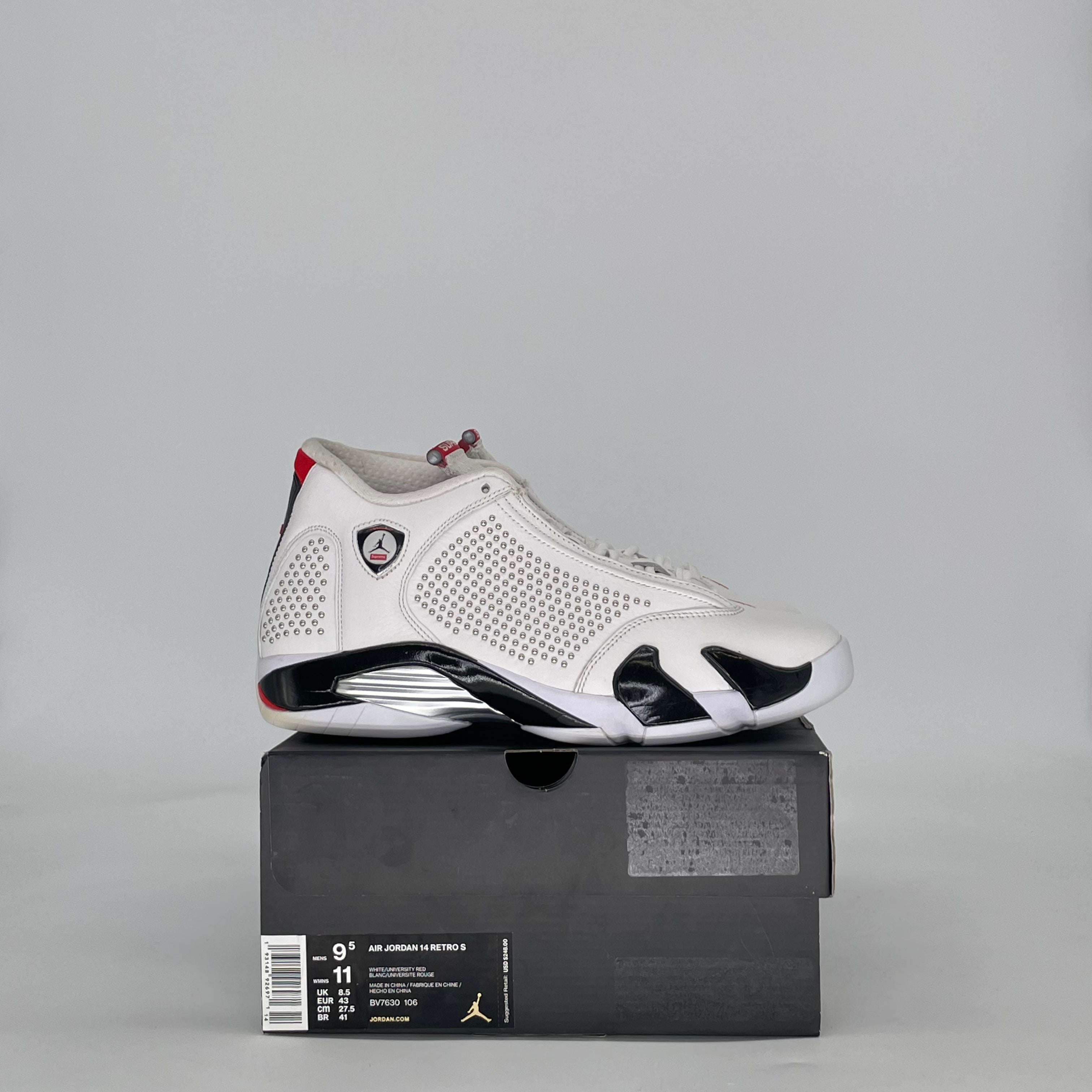AIR JORDAN 14 SUPREME WHITE BV7630-106 SIZE 9.5/11W
