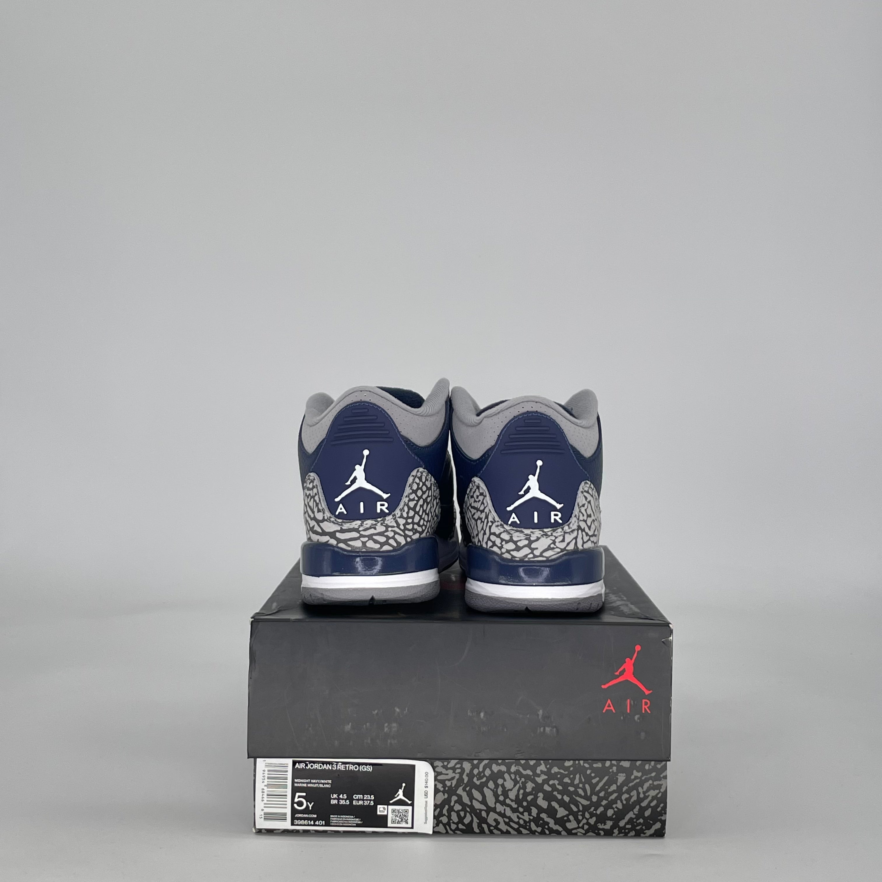AIR JORDAN 3 GEORGETOWN (2021) 398614-401 SIZE 5/6.5W GS