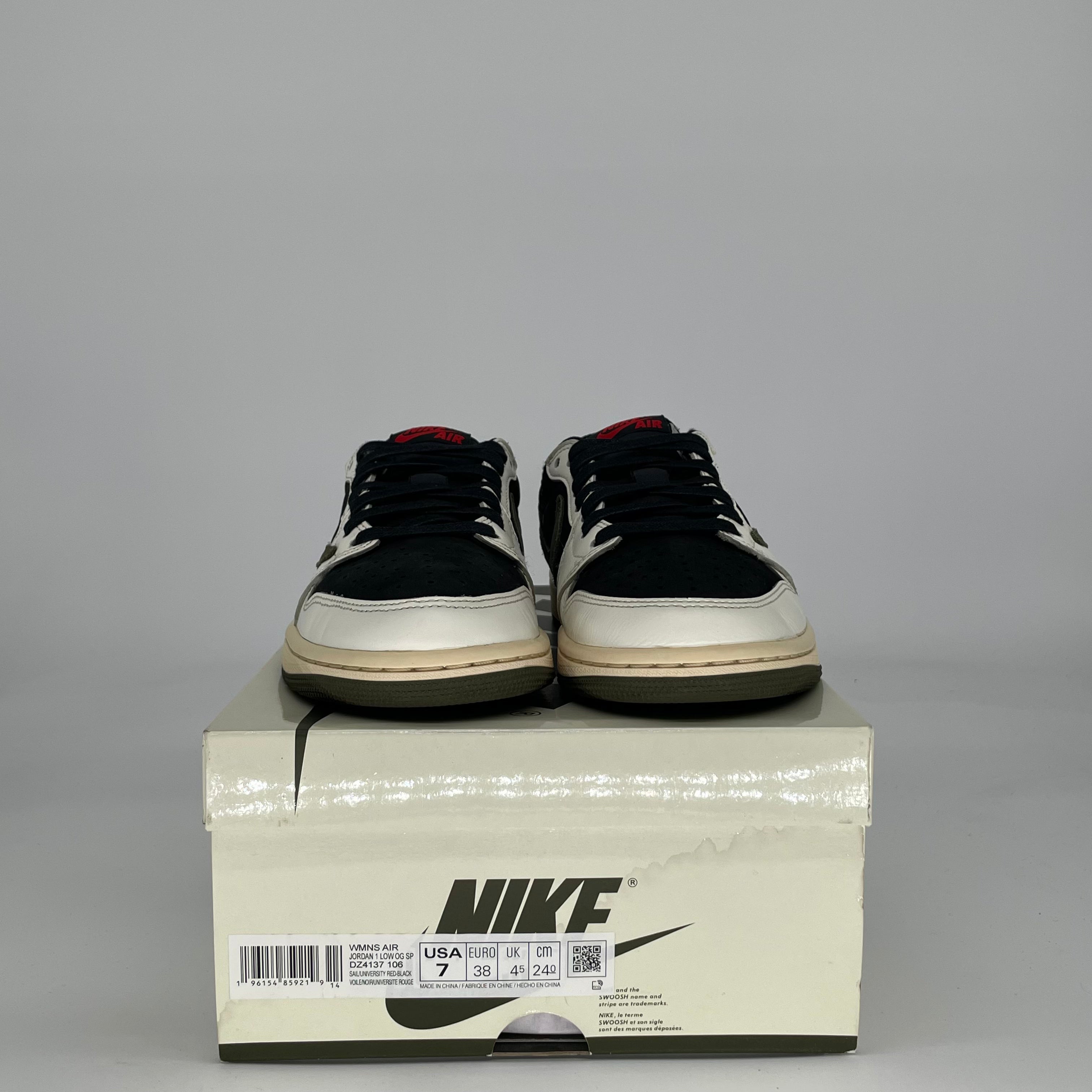 TRAVIS SCOTT X AIR JORDAN 1 LOW OLIVE W DZ4137-106 SIZE 5.5/7W