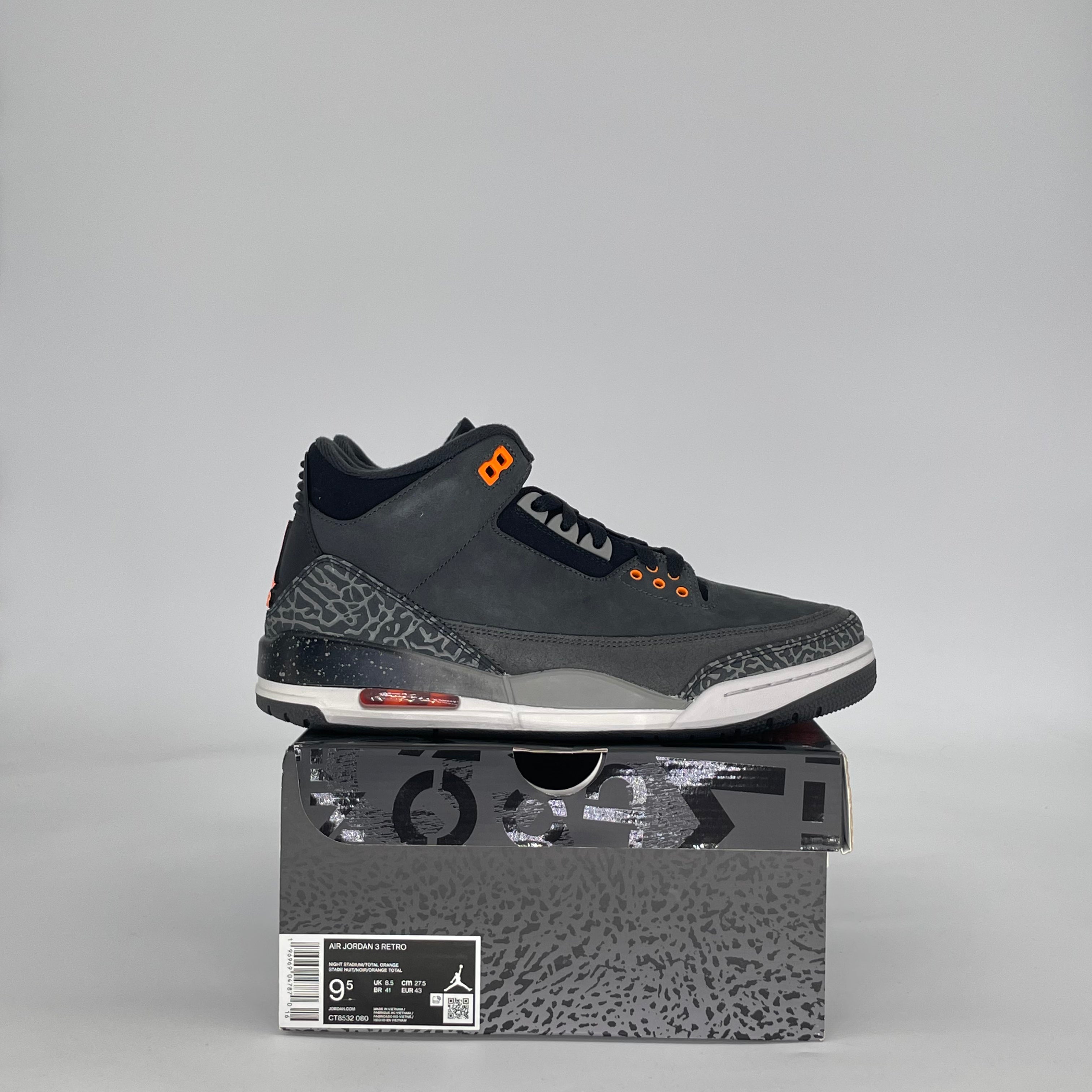 AIR JORDAN 3 FEAR PACK (2023) CT8532-080 SIZE 9.5/11W
