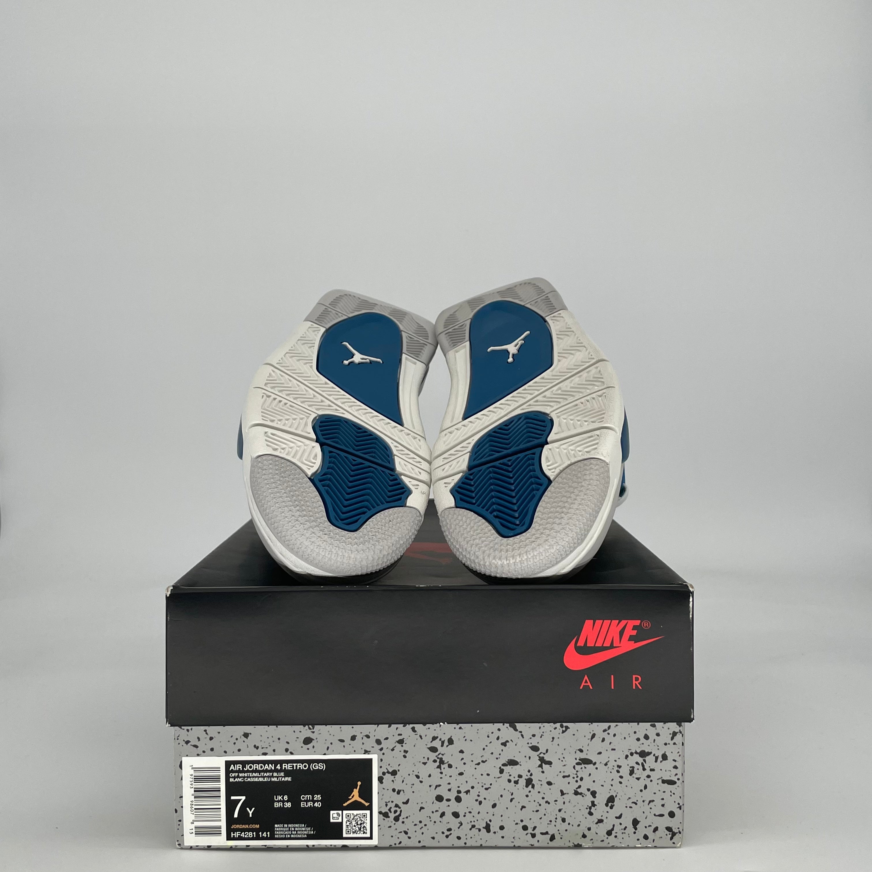 AIR JORDAN 4 MILITARY BLUE HF4281-141 SIZE 7/8.5W