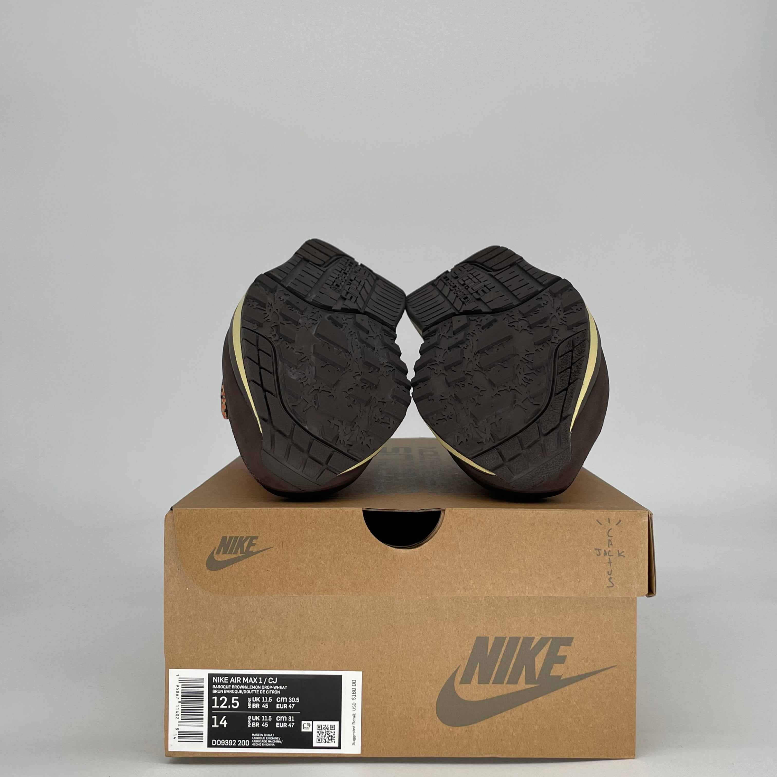 NIKE AIR MAX 1 TRAVIS SCOTT CACTUS JACK BAROQUE BROWN DO9392-200 SIZE 12.5/14W