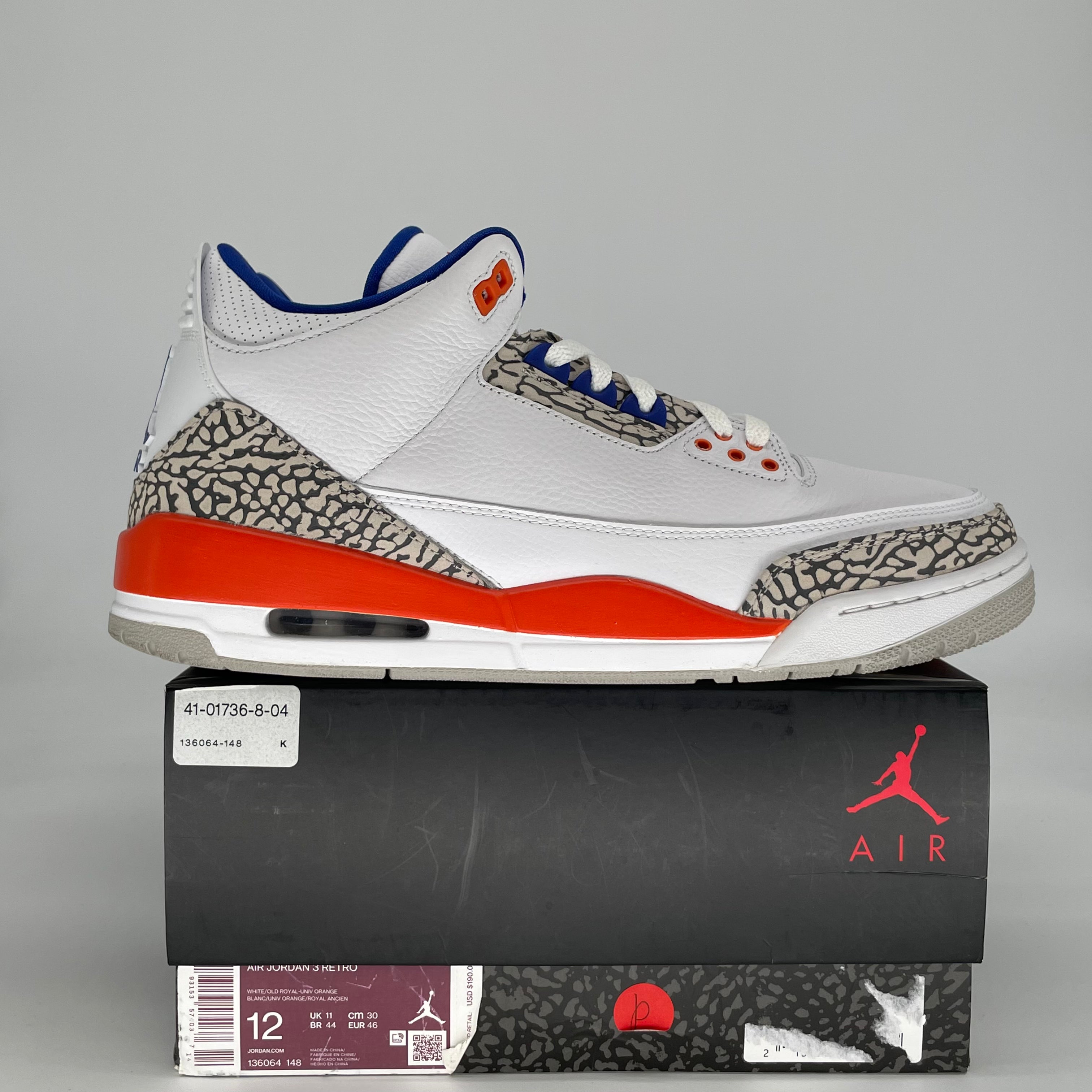 AIR JORDAN 3 KNICKS 136064-148 SIZE 12/13.5W