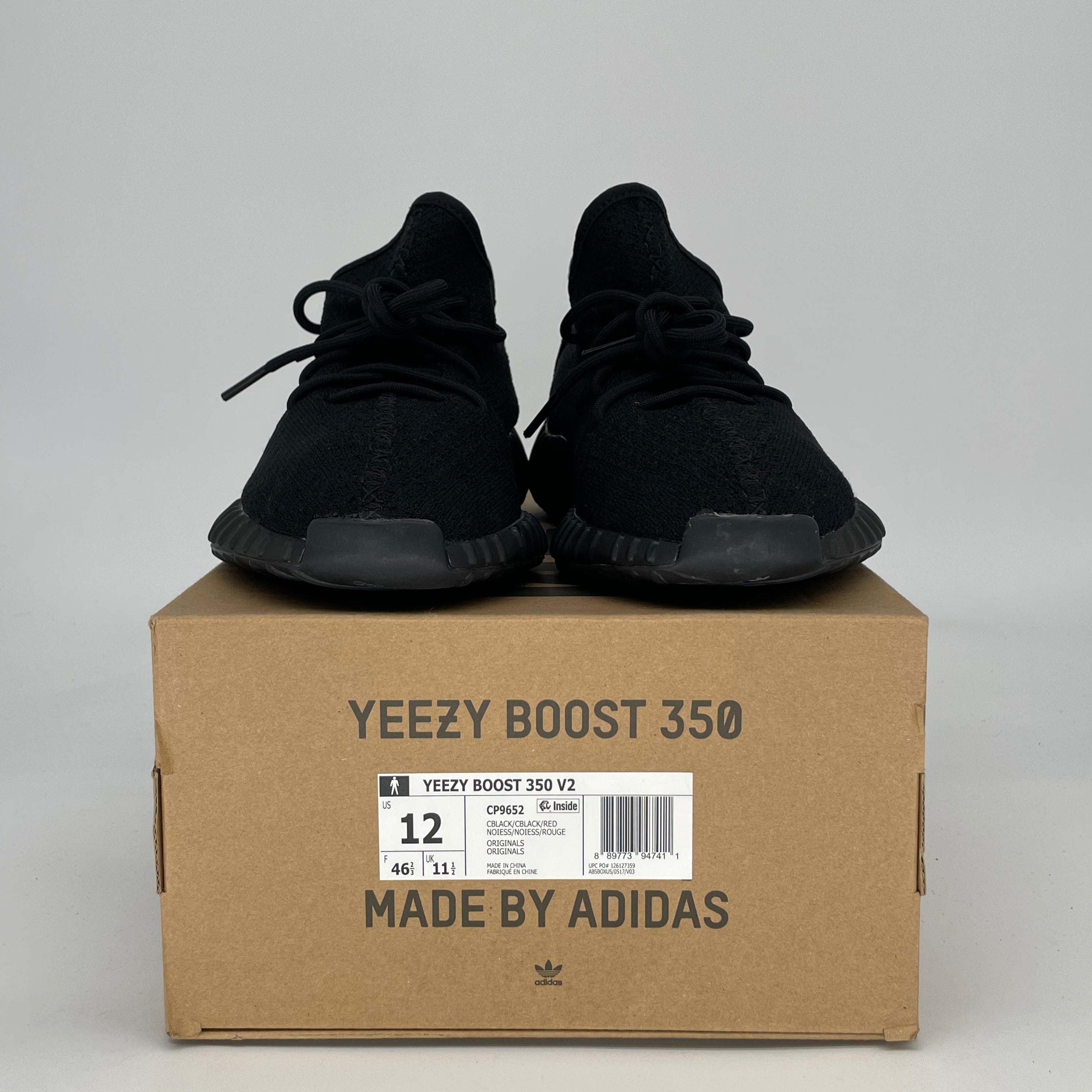 ADIDAS YEEZY 350 V2 BLACK RED CP9652 SIZE 12/13.5W