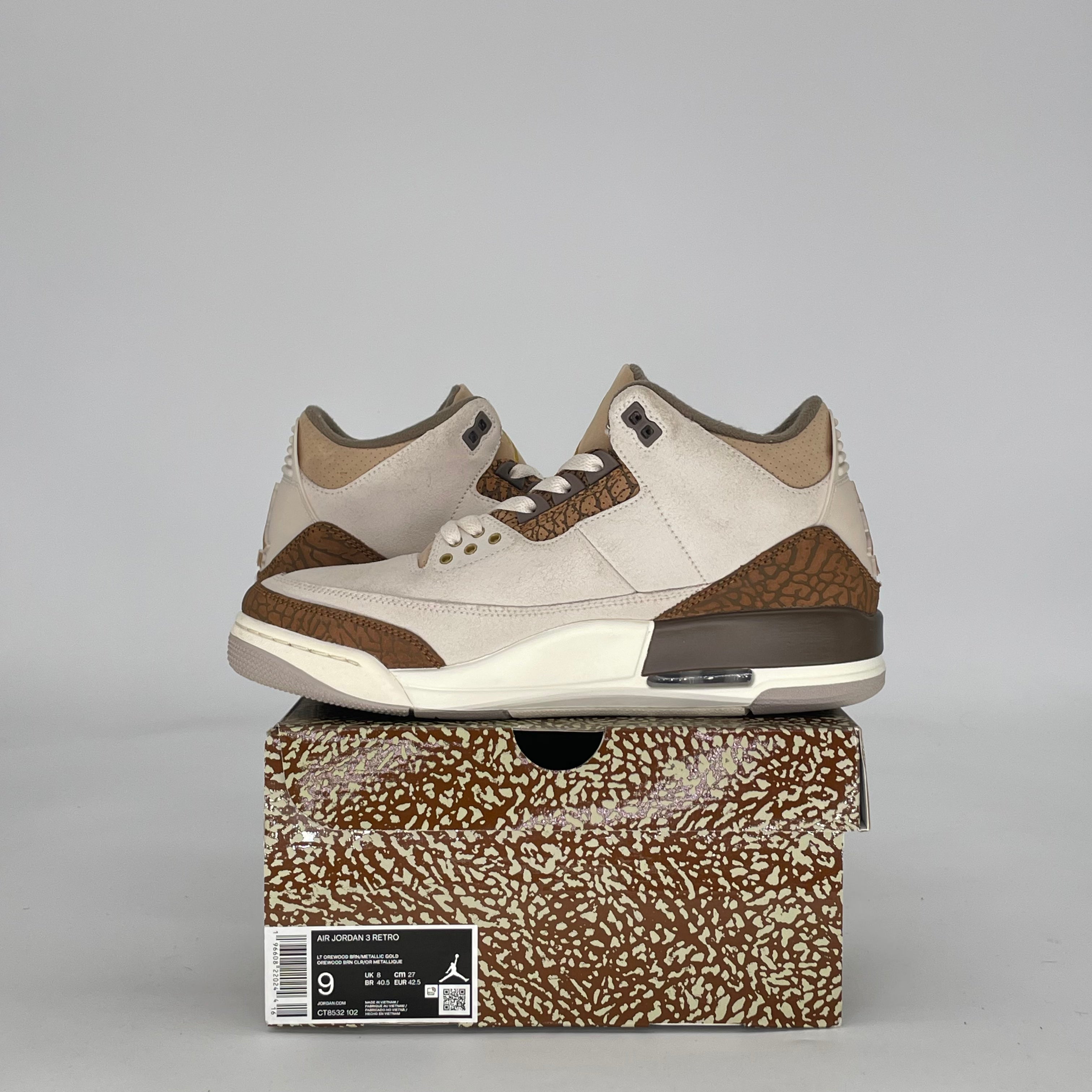 AIR JORDAN 3 PALOMINO CT8532-102 SIZE 9/10.5W