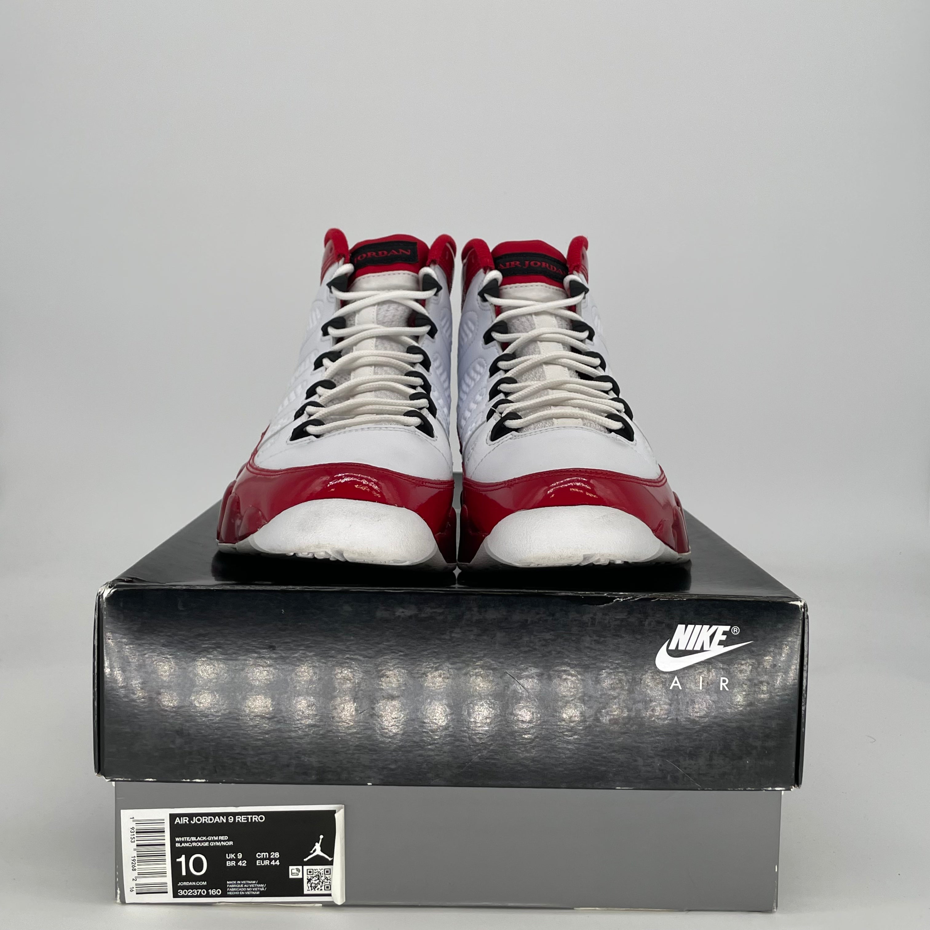 AIR JORDAN 9 WHITE GYM RED 302370-160 SIZE 10/11.5W