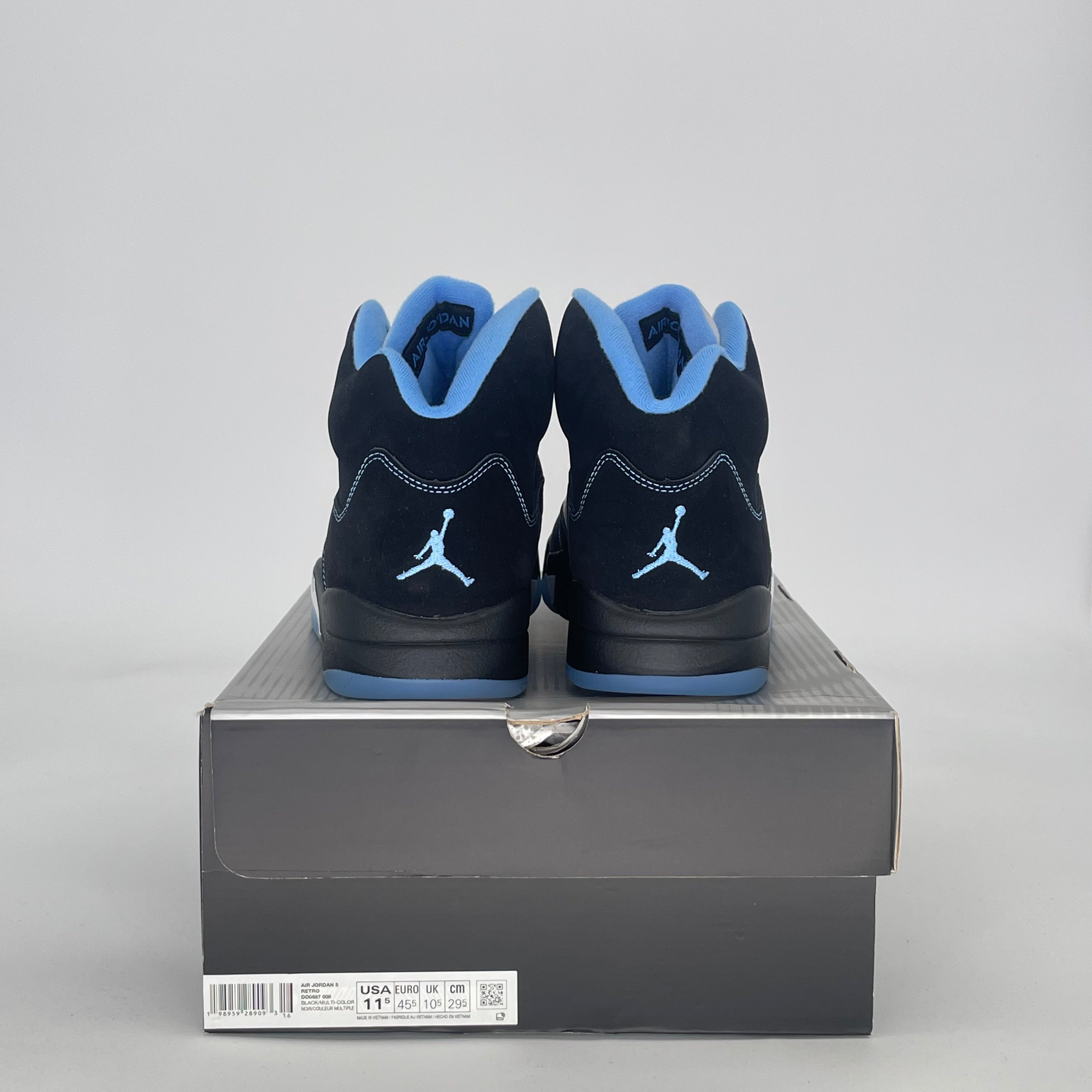 AIR JORDAN 5 BLACK UNIVERSITY BLUE DD0587-008 SIZE 11.5/13W