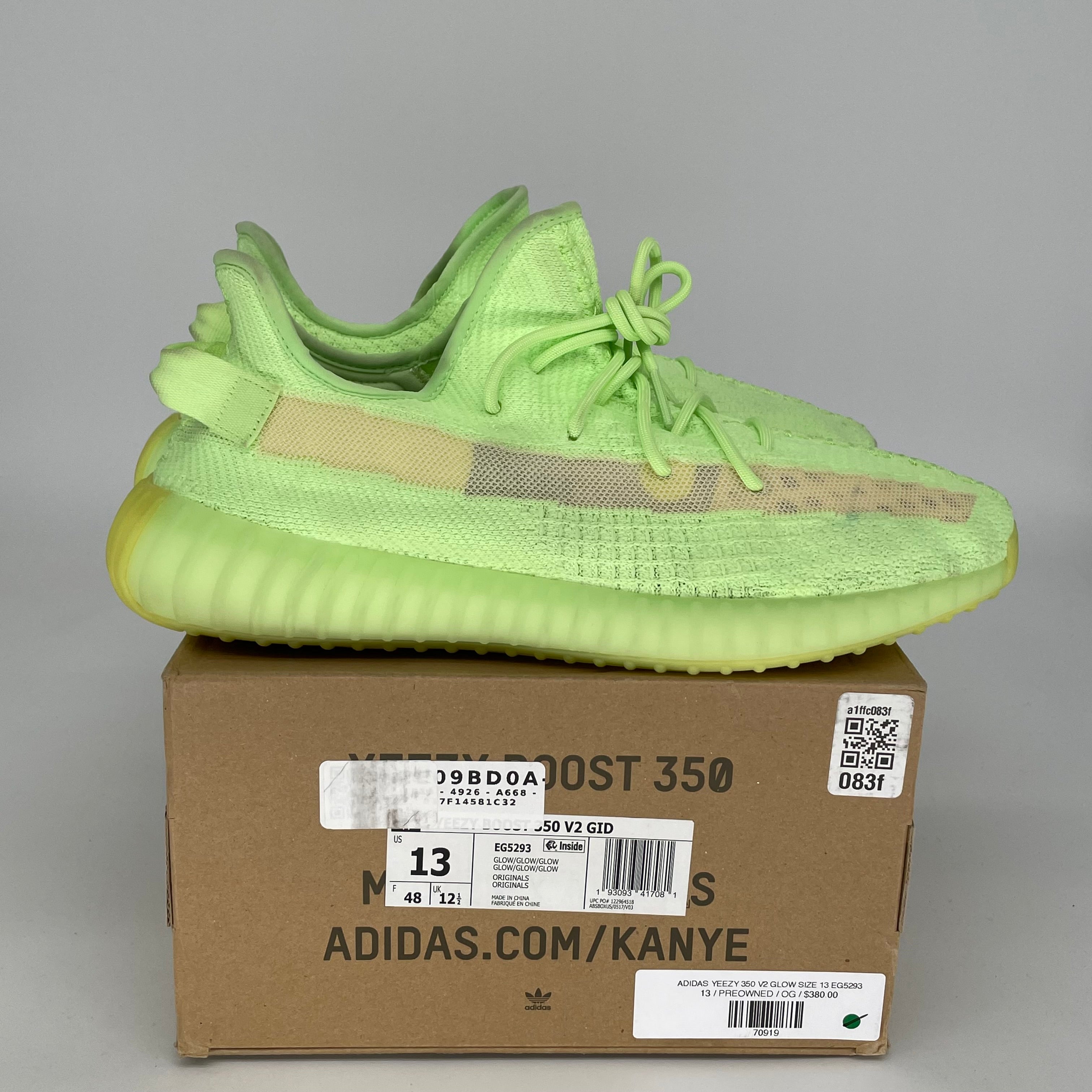 ADIDAS YEEZY 350 V2 GLOW SIZE 13 EG5293