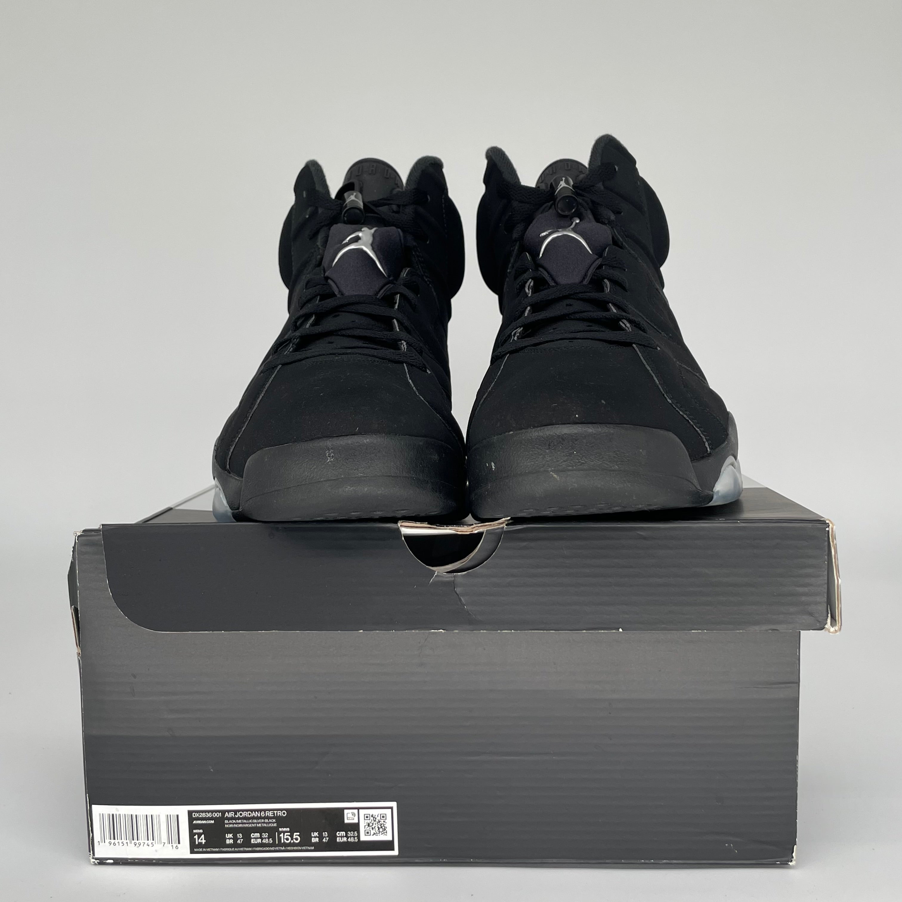 AIR JORDAN 6 CHROME METALLIC SILVER DX2836-001 SIZE 14/15.5W