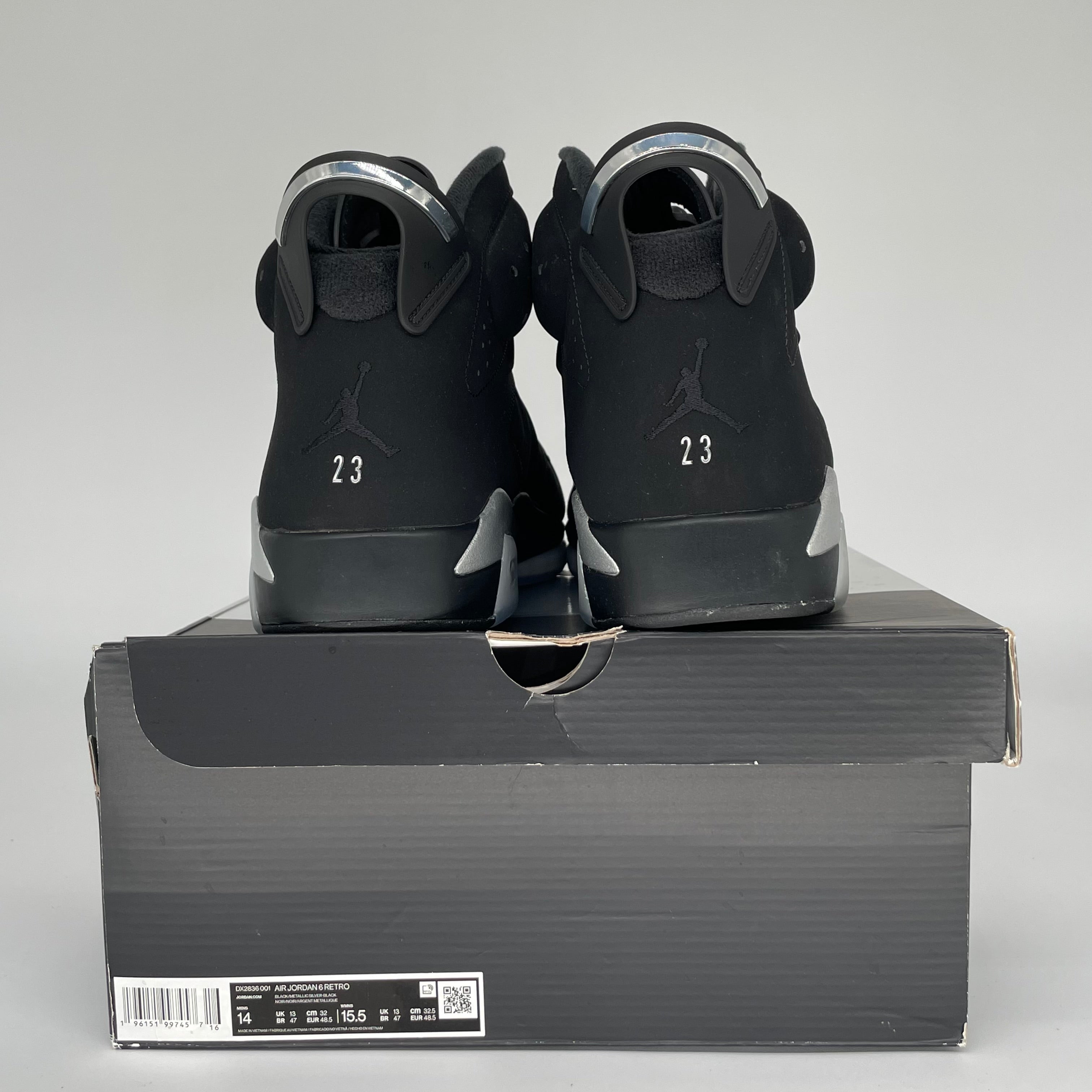 AIR JORDAN 6 CHROME METALLIC SILVER DX2836-001 SIZE 14/15.5W