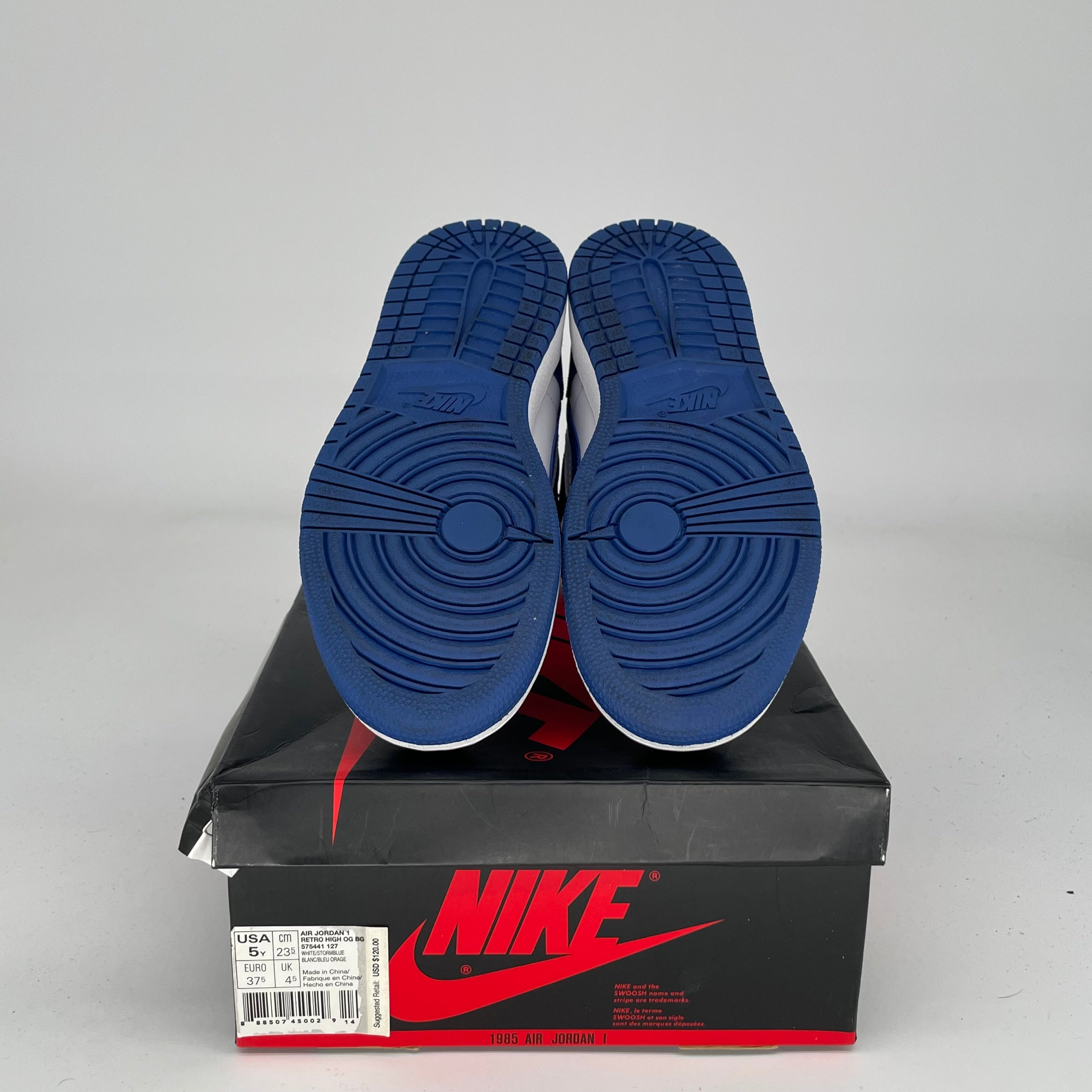 AIR JORDAN 1 STORM BLUE SIZE 5Y 575441-127