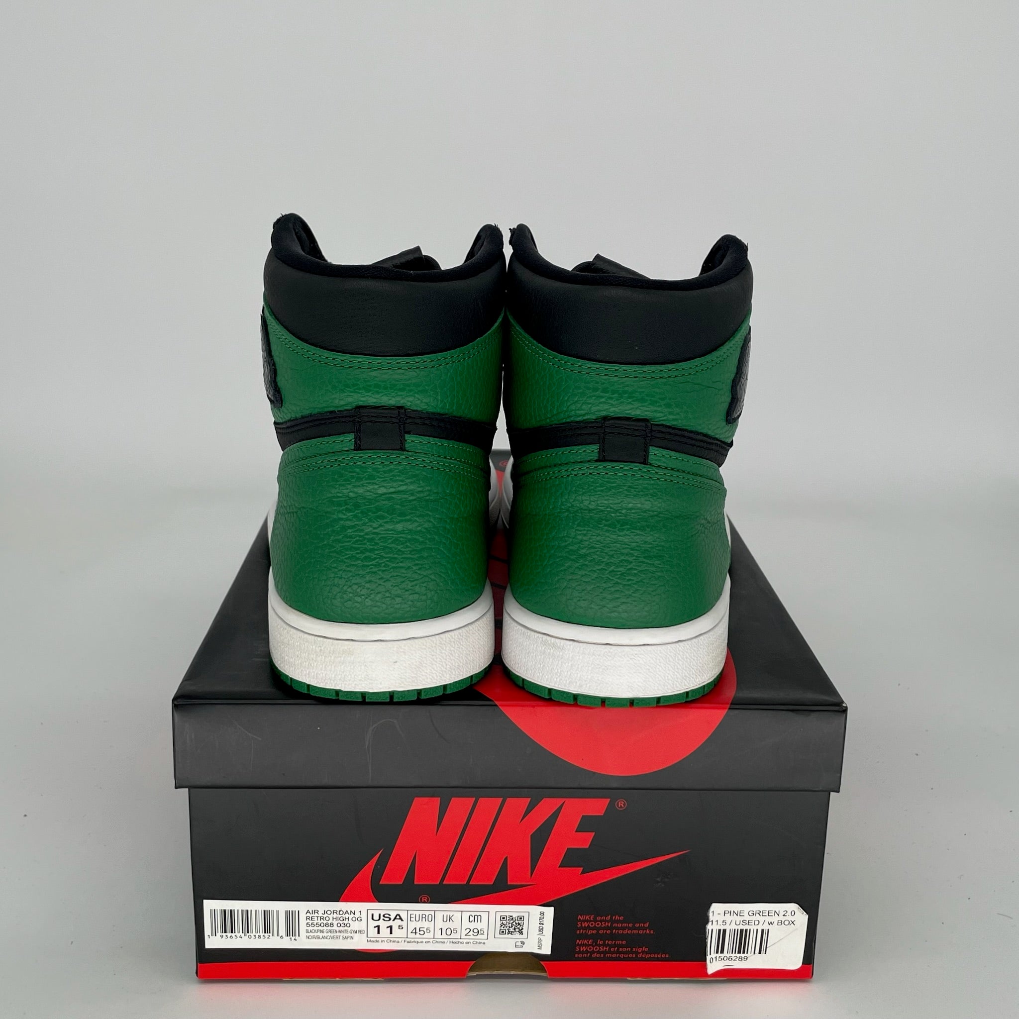 AIR JORDAN 1 PINE GREEN BLACK SIZE 11.5 555088-030