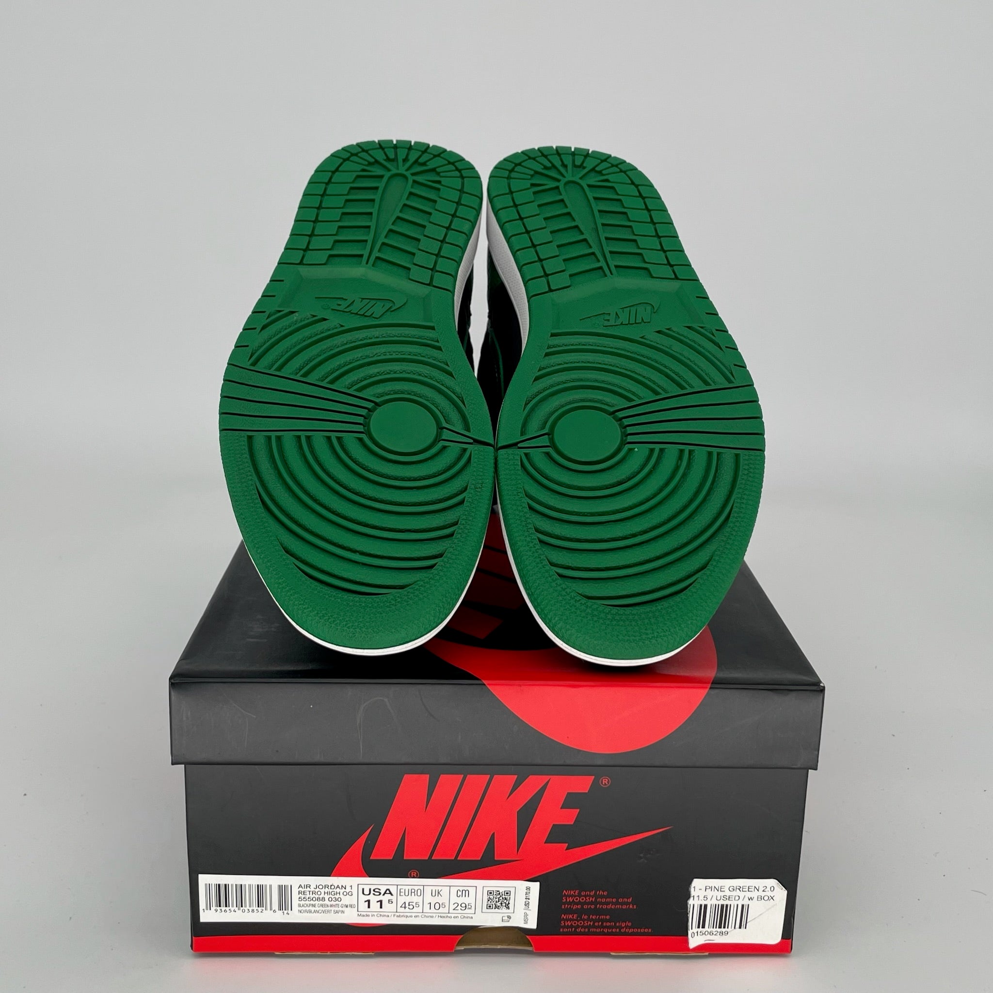 AIR JORDAN 1 PINE GREEN BLACK SIZE 11.5 555088-030