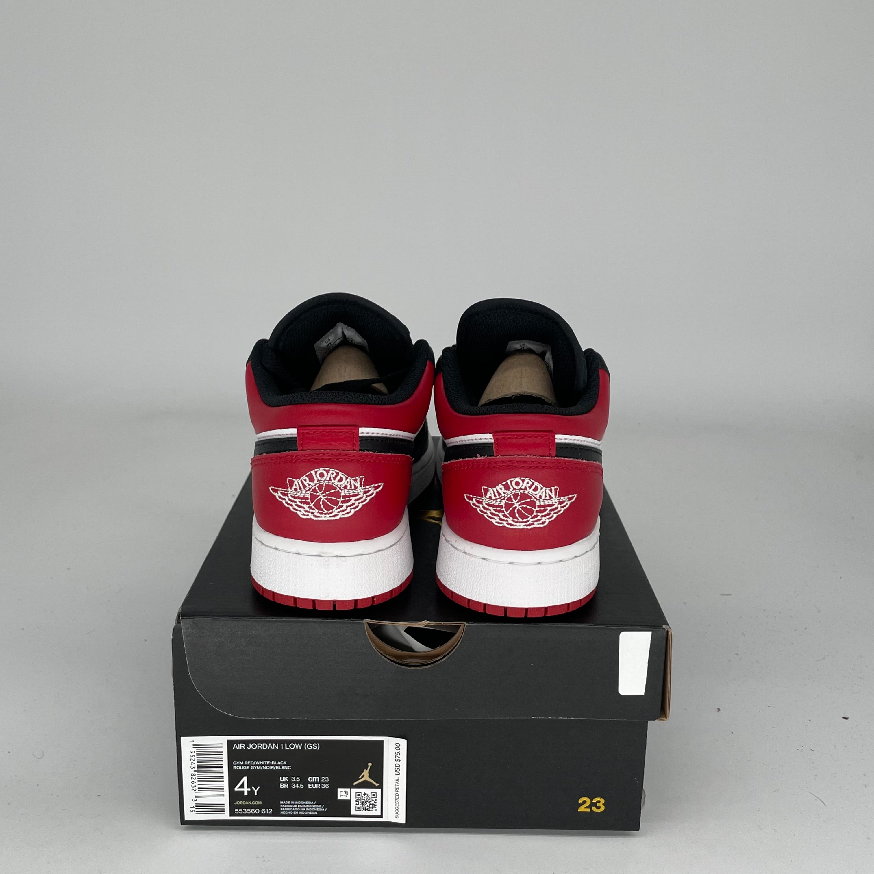 AIR JORDAN 1 BRED TOE SIZE 4Y 553560-612