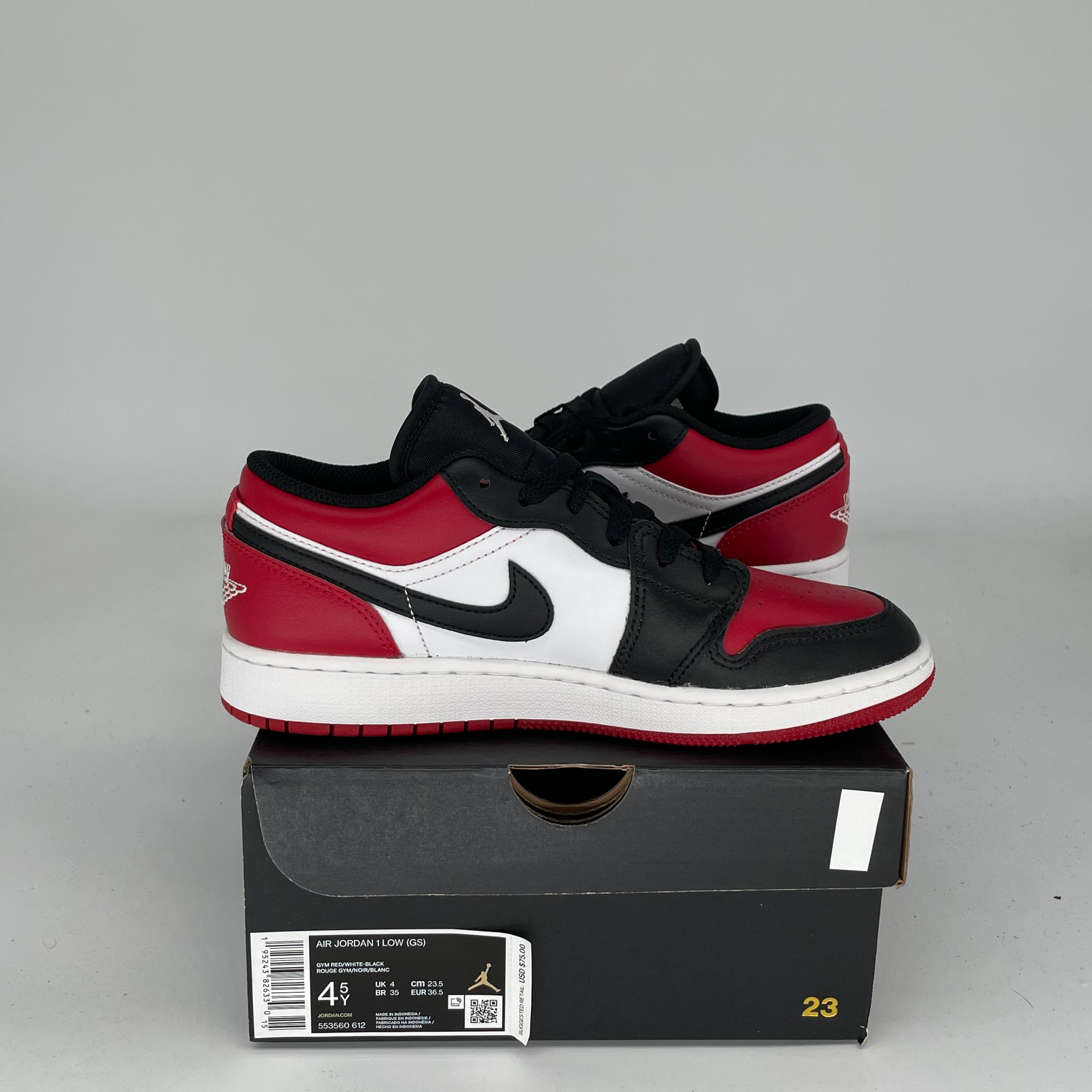 AIR JORDAN 1 BRED TOE SIZE 4.5Y 553560-612