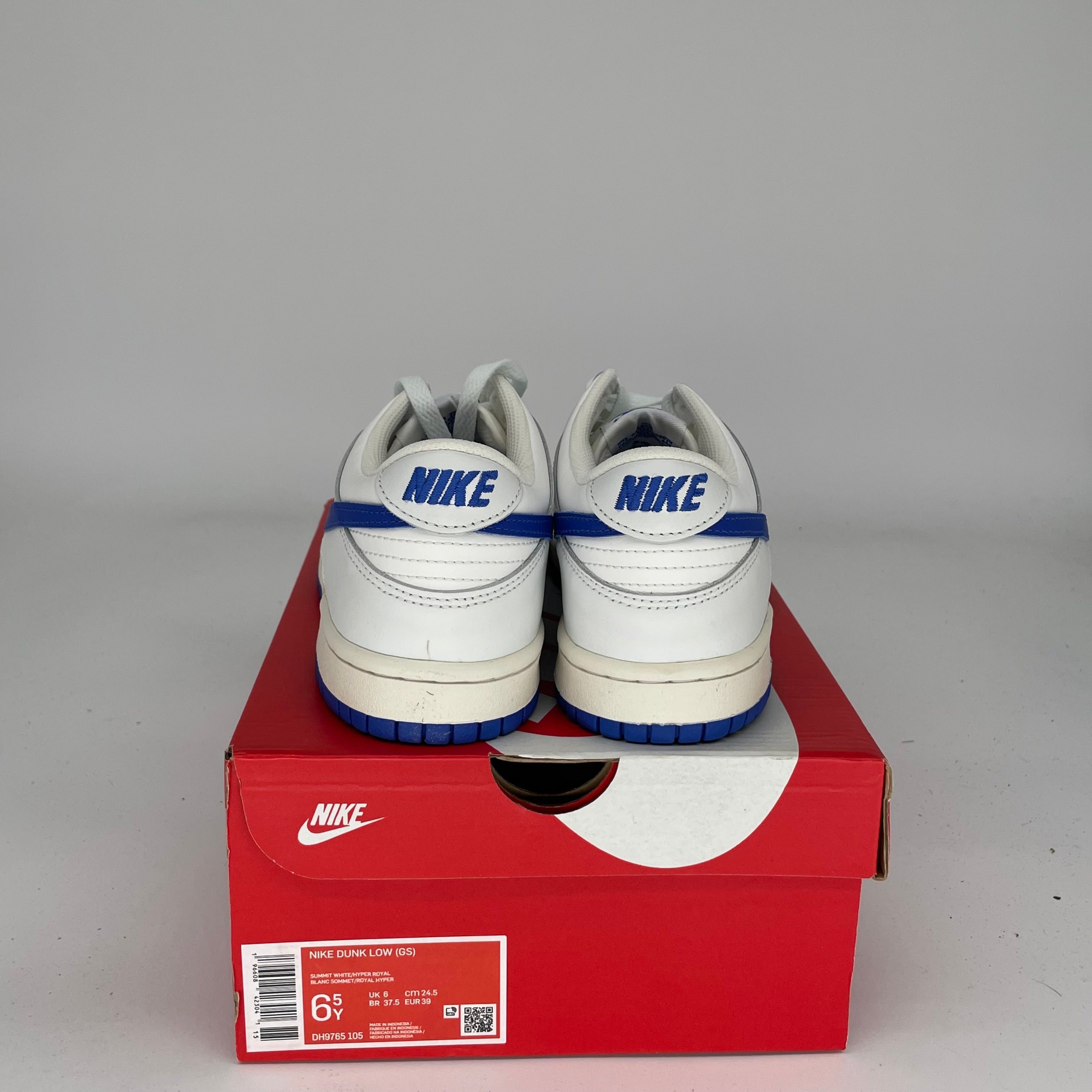 NIKE DUNK LOW SUMMIT WHITE HYPER ROYAL SIZE 6.5Y DH9765-105