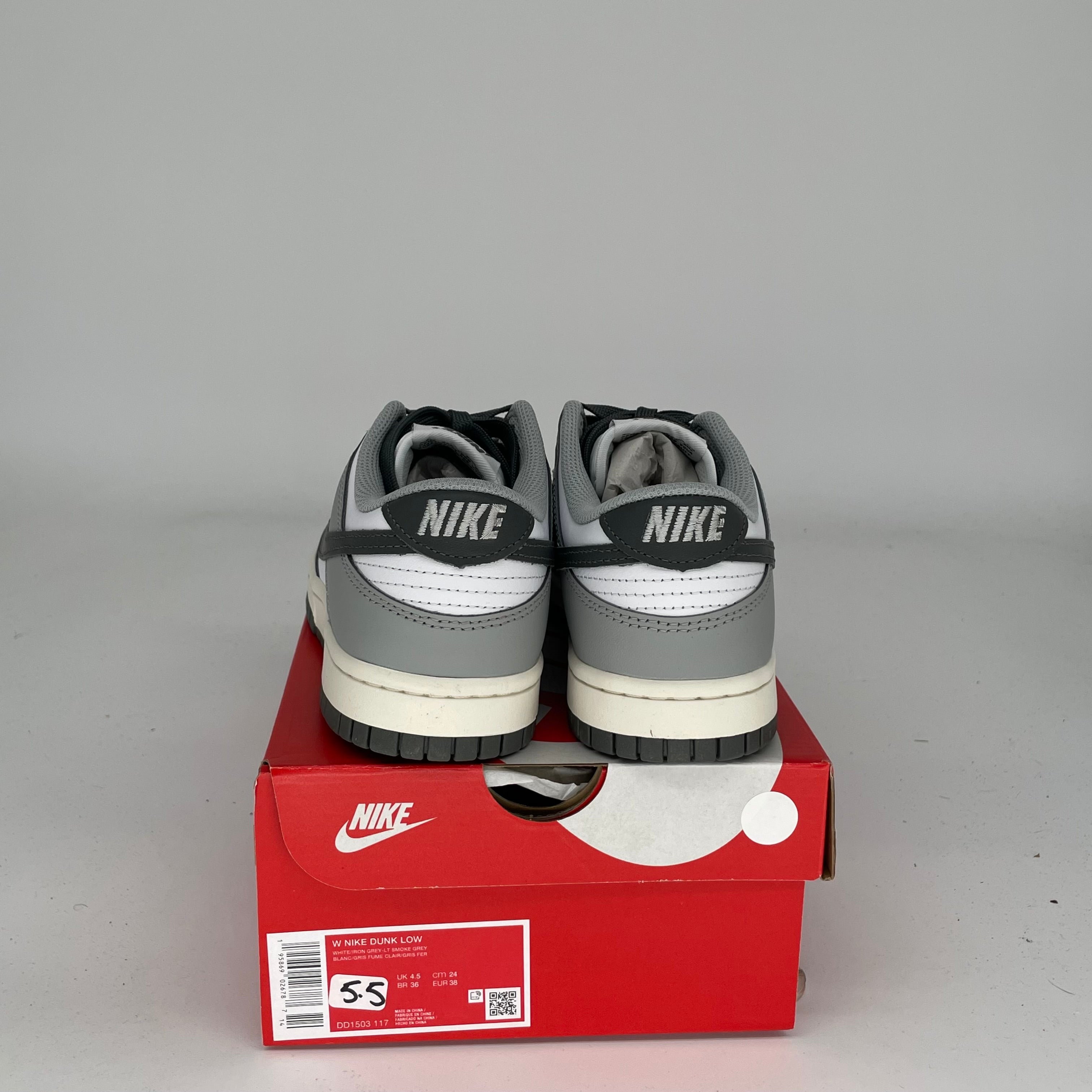 NIKE DUNK LOW LIGHT SMOKE GREY W SIZE 5.5/7W DD1503-117
