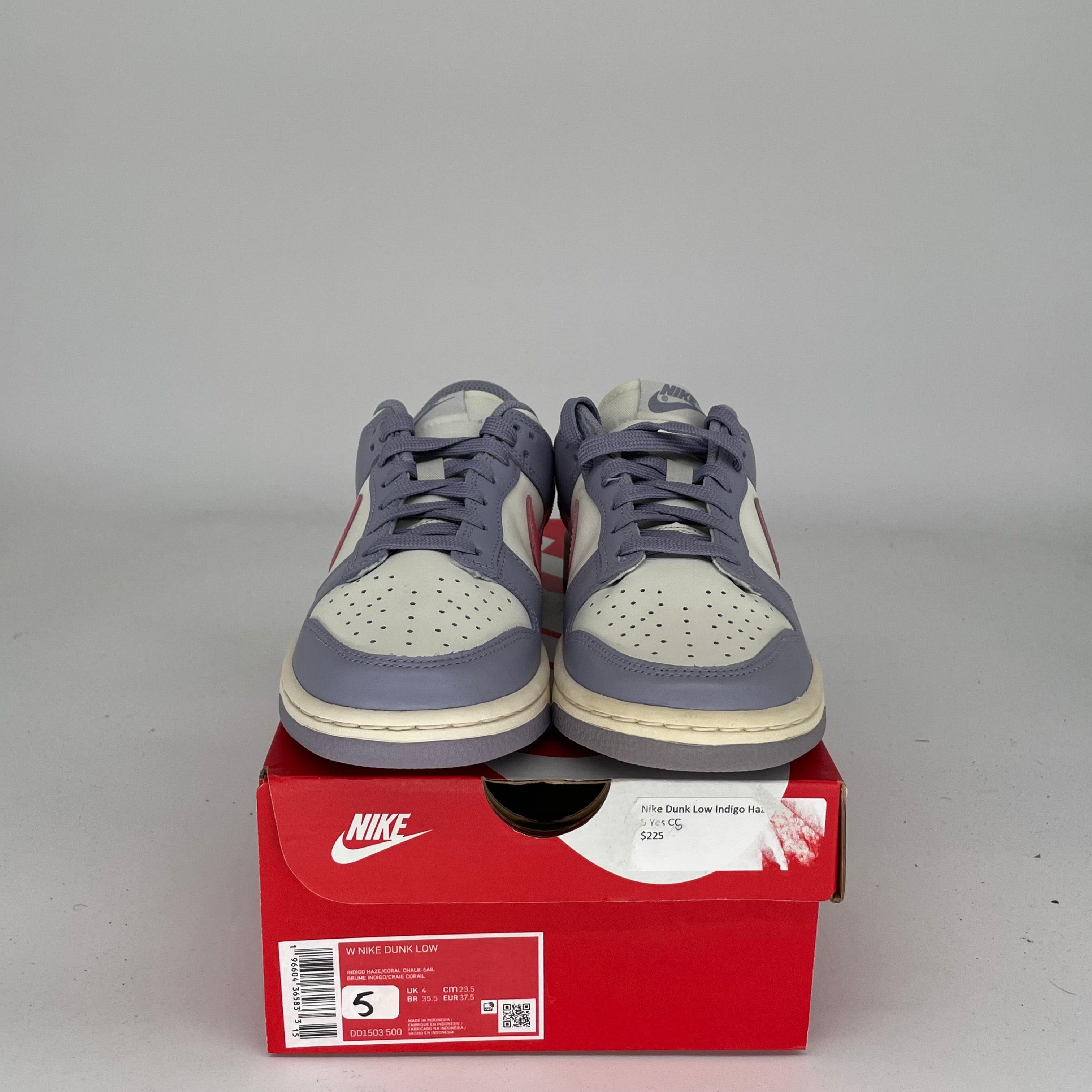 NIKE DUNK LOW INDIGO HAZE W SIZE 5/6.5W DD1503-500
