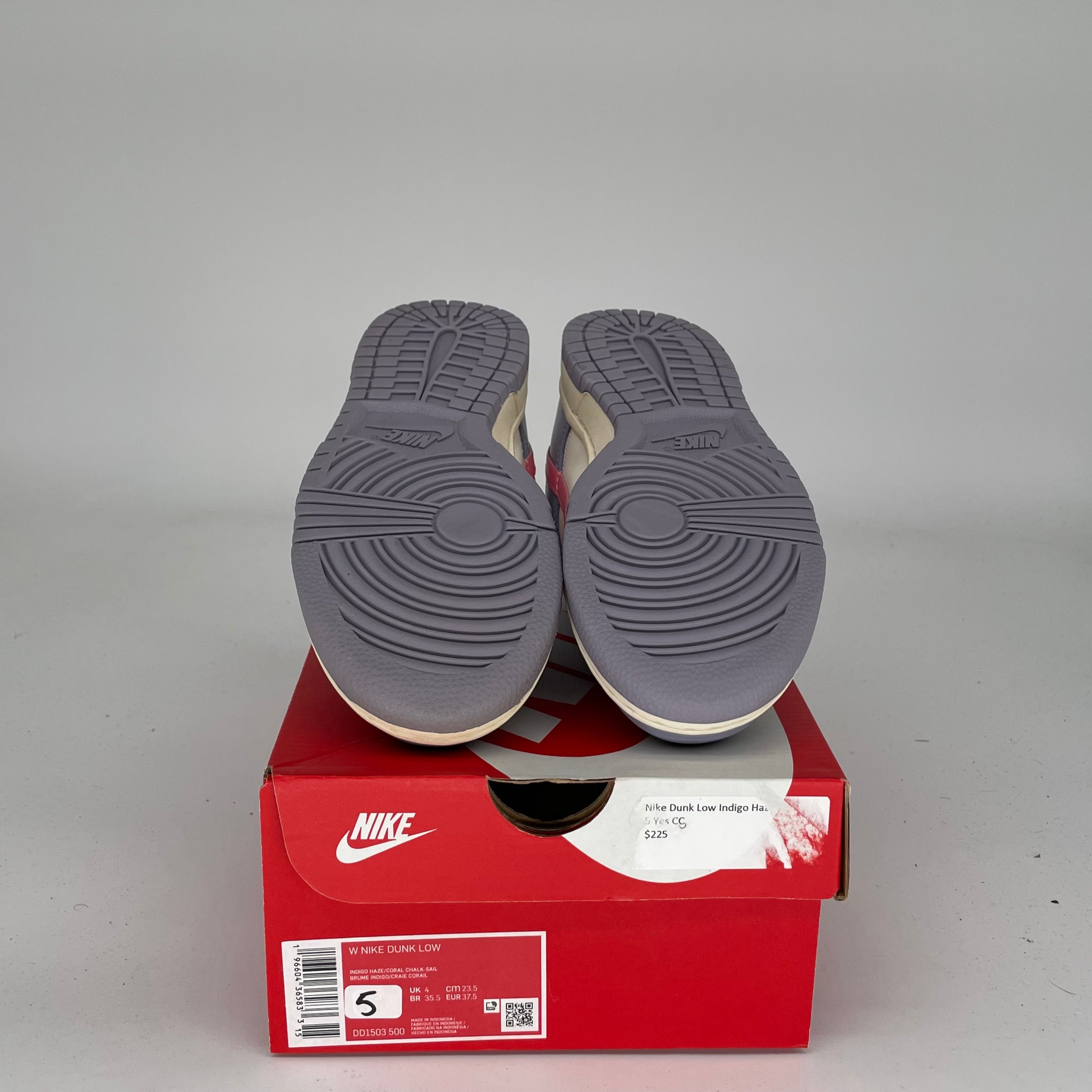 NIKE DUNK LOW INDIGO HAZE W SIZE 5/6.5W DD1503-500