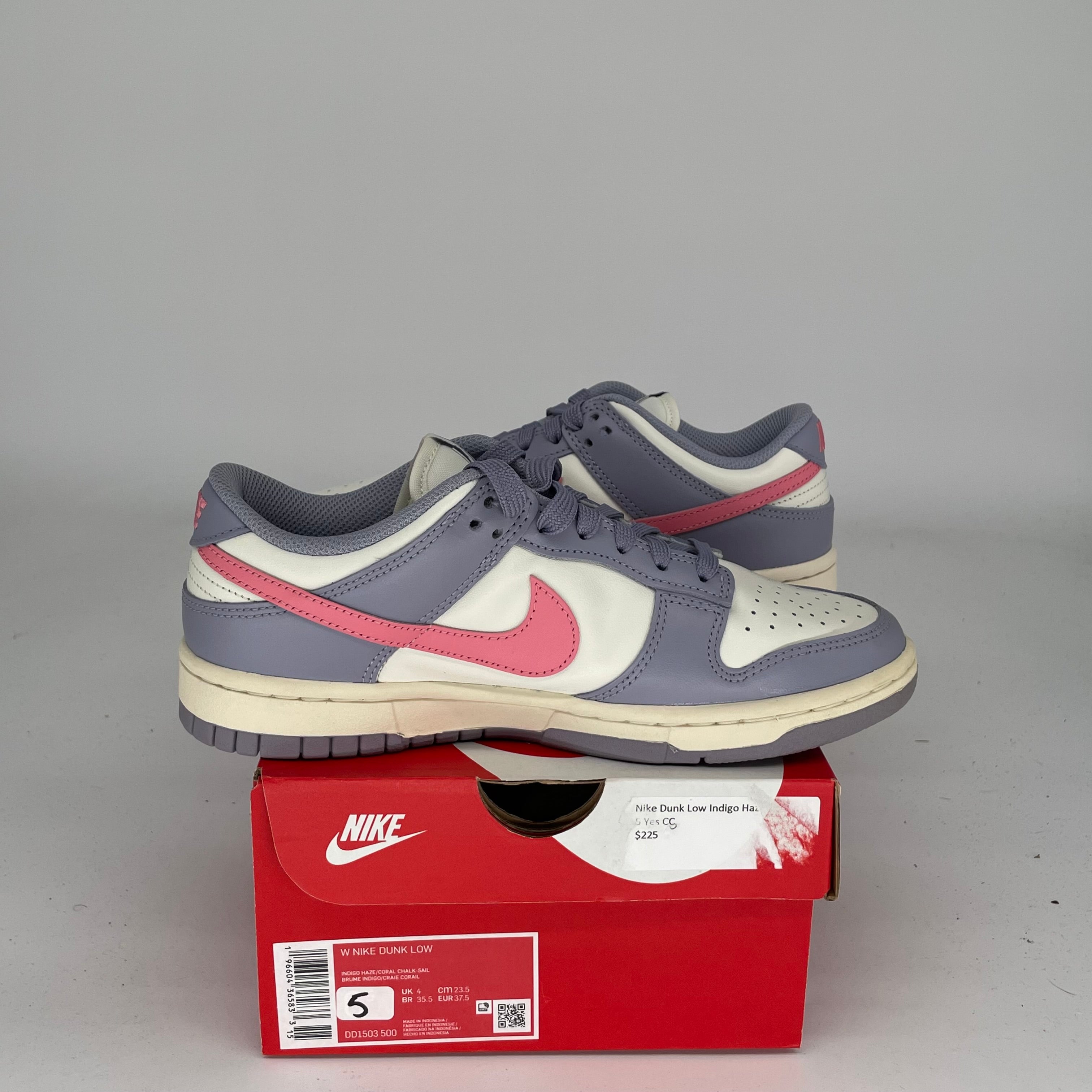 NIKE DUNK LOW INDIGO HAZE W SIZE 5/6.5W DD1503-500