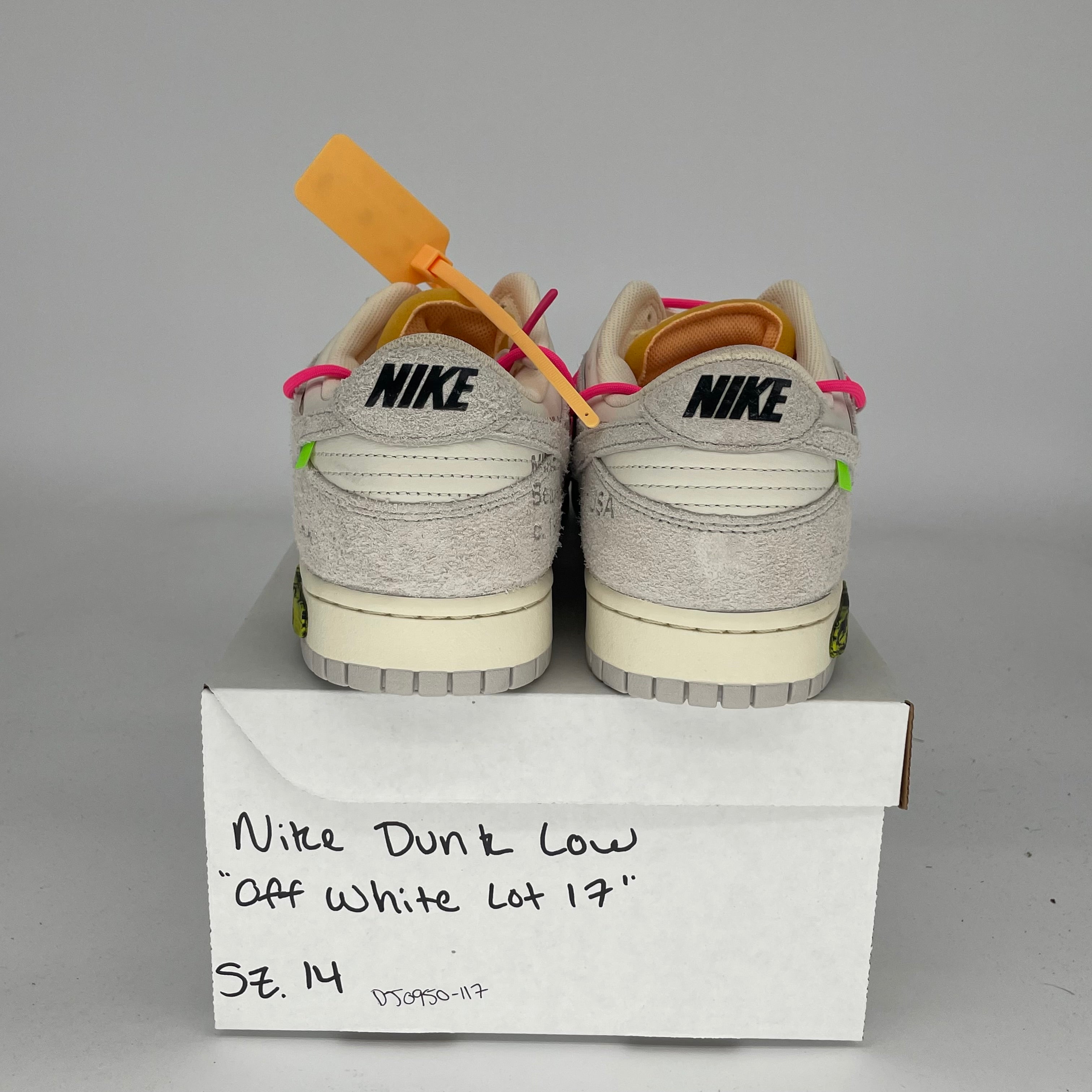 NIKE DUNK LOW OFF WHITE LOT 17 SIZE 14 DJ0950-117