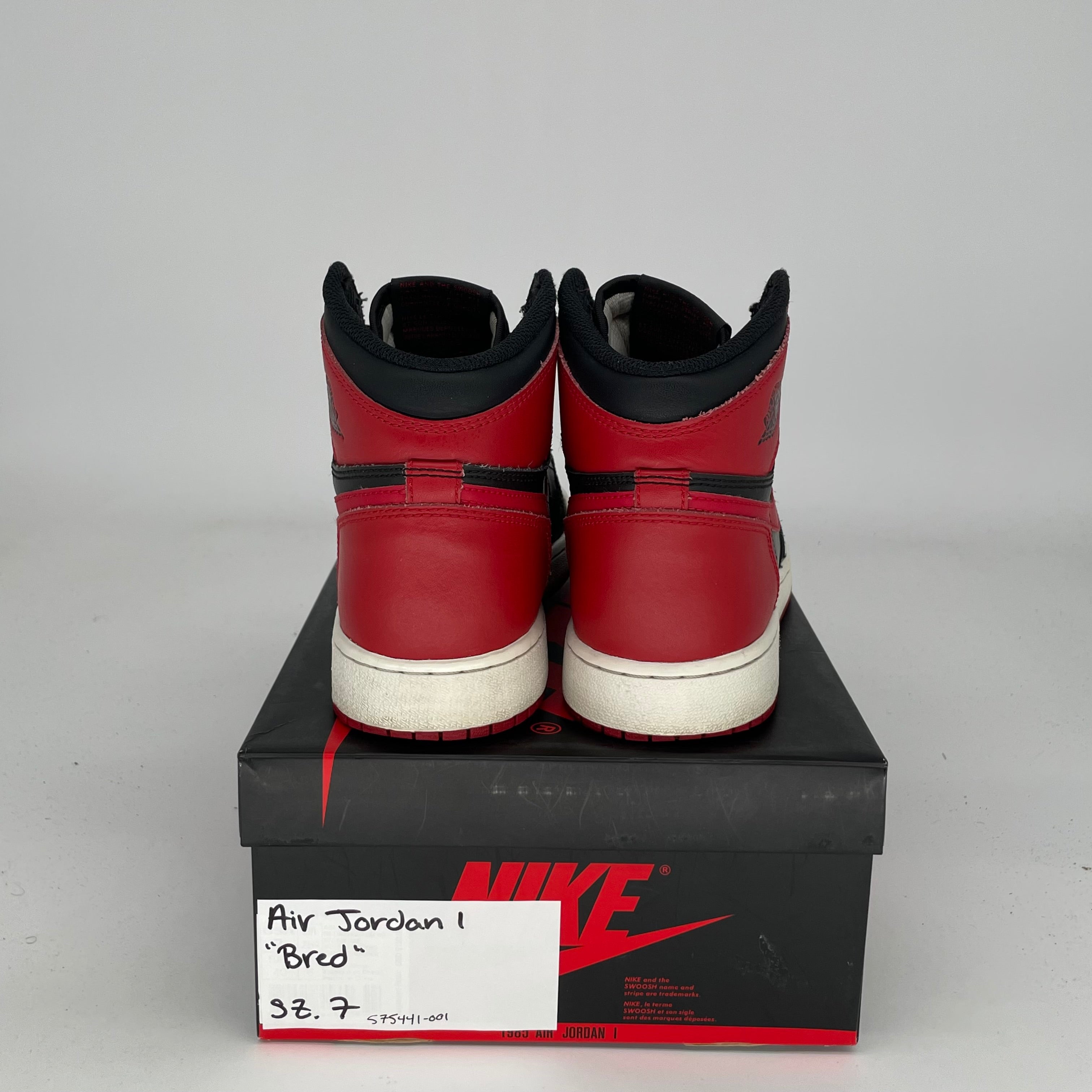 AIR JORDAN 1 BRED SIZE 7Y 575441-001
