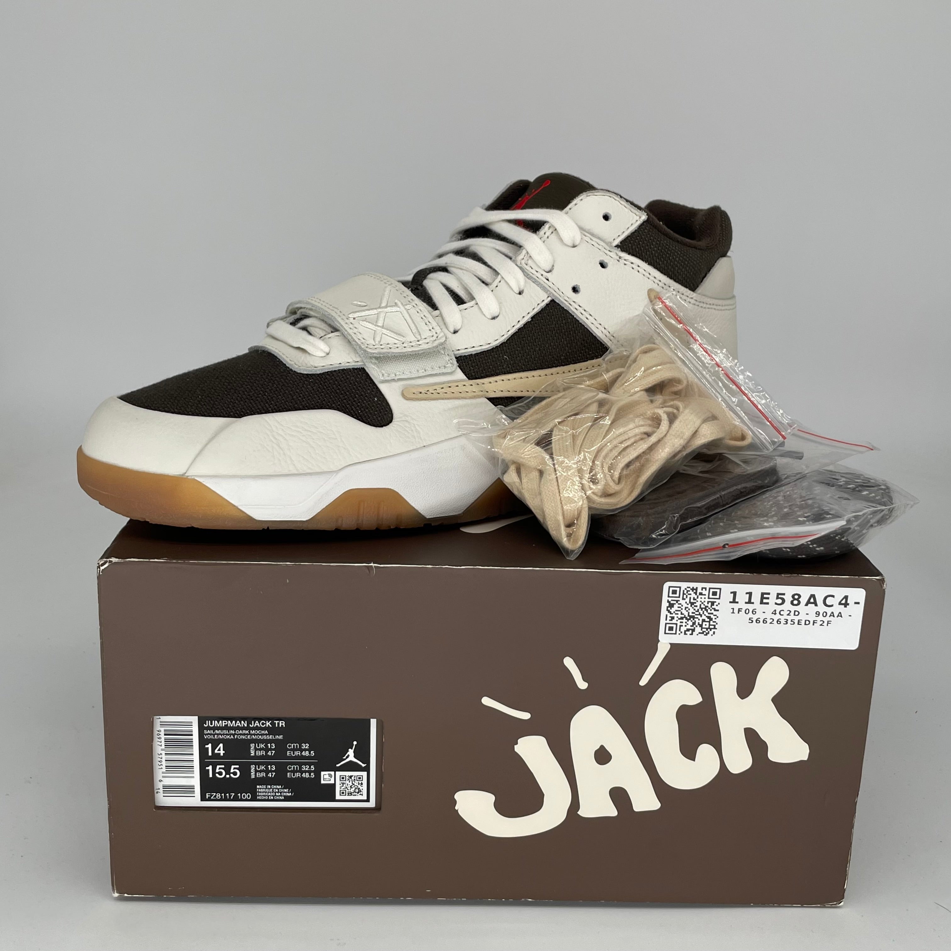JORDAN JUMPMAN JACK TR TRAVIS SCOTT SAIL SIZE 14 FZ8117-100