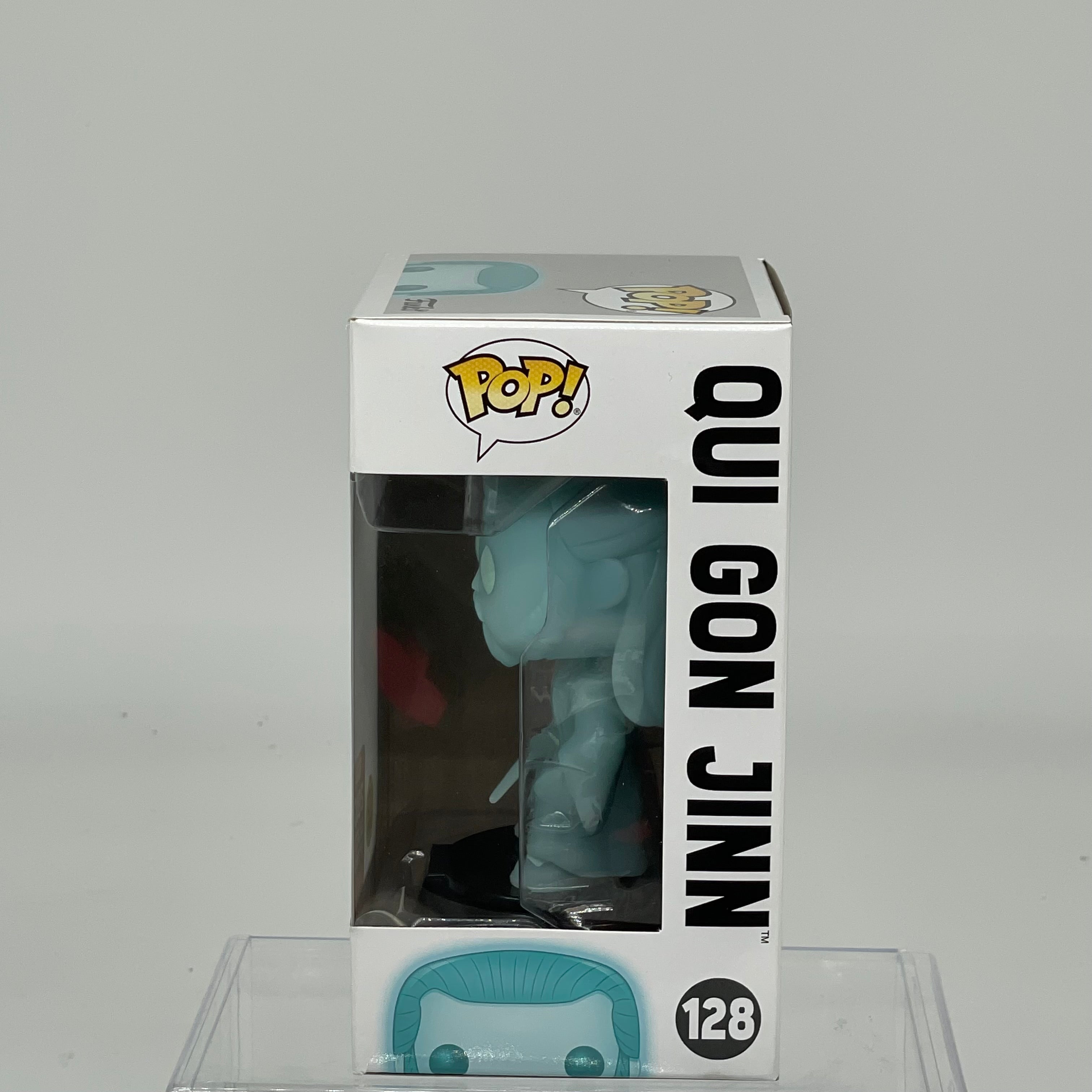 FUNKO POP QUI GON JINN GLOW IN THE DARK #128 2017 GALACTIC CON STAR WARS FAC05357117047