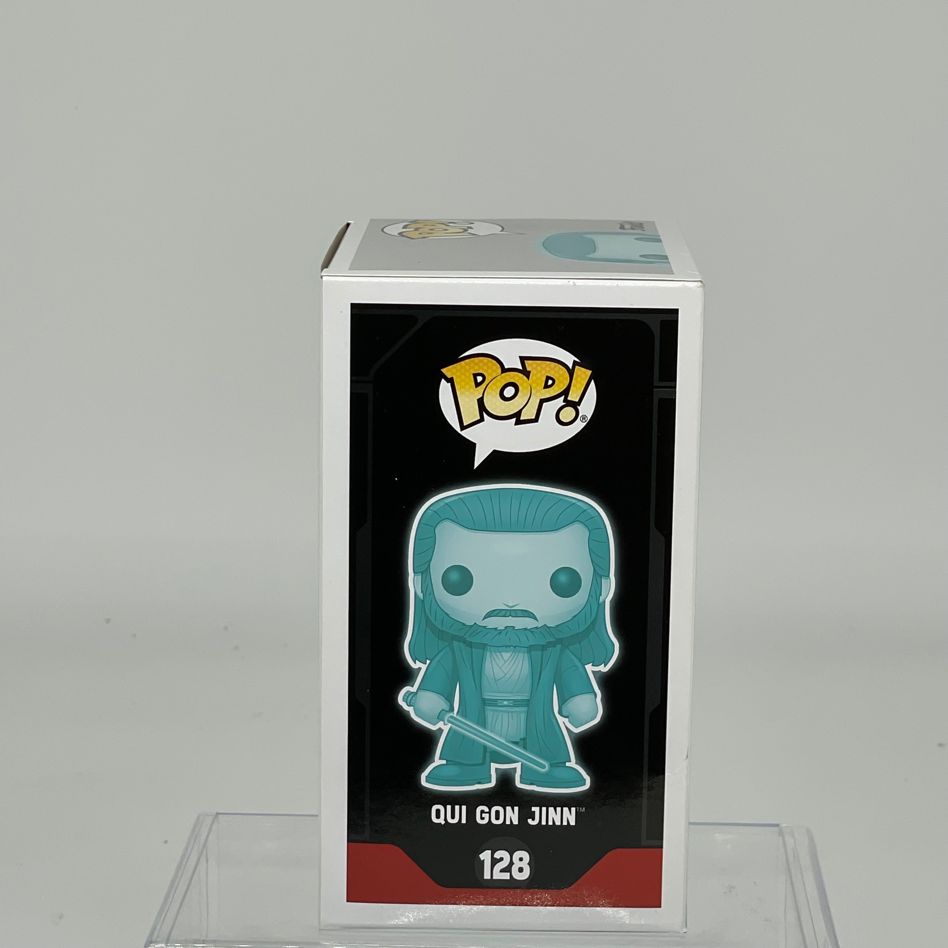 FUNKO POP QUI GON JINN GLOW IN THE DARK #128 2017 GALACTIC CON STAR WARS FAC05357117047