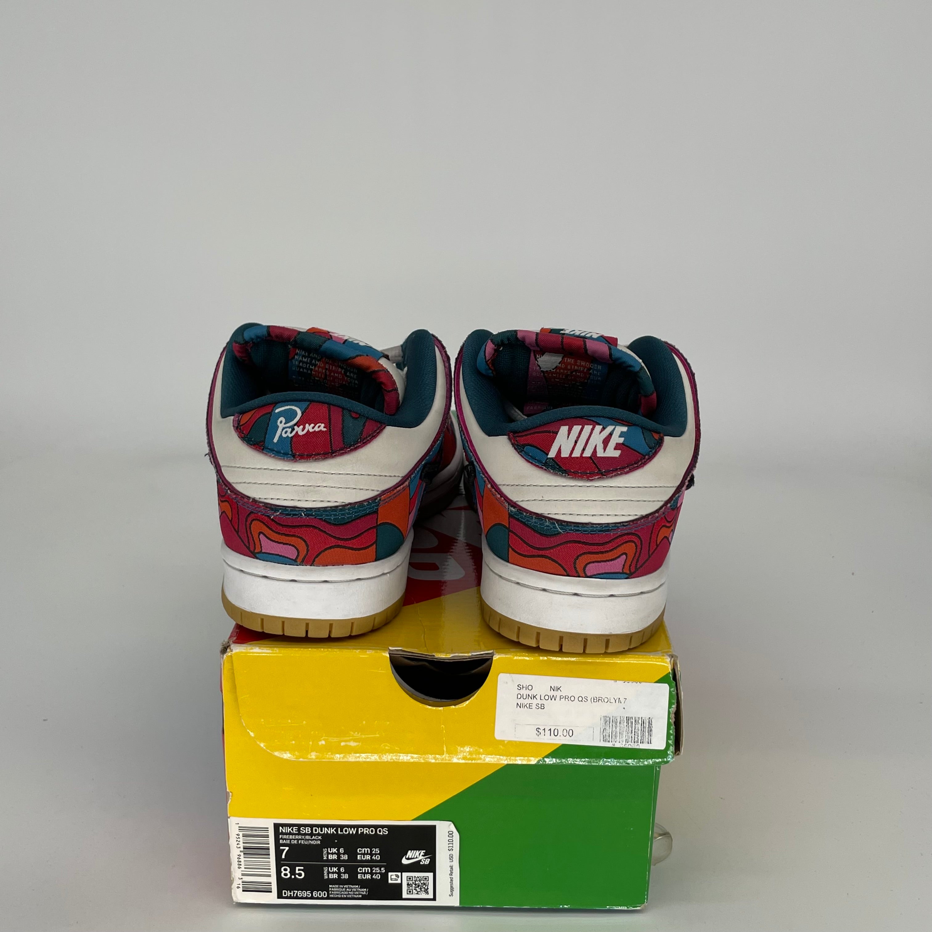 NIKE SB DUNK LOW PARRA ABSTRACT ART SIZE 7 DH7695-600