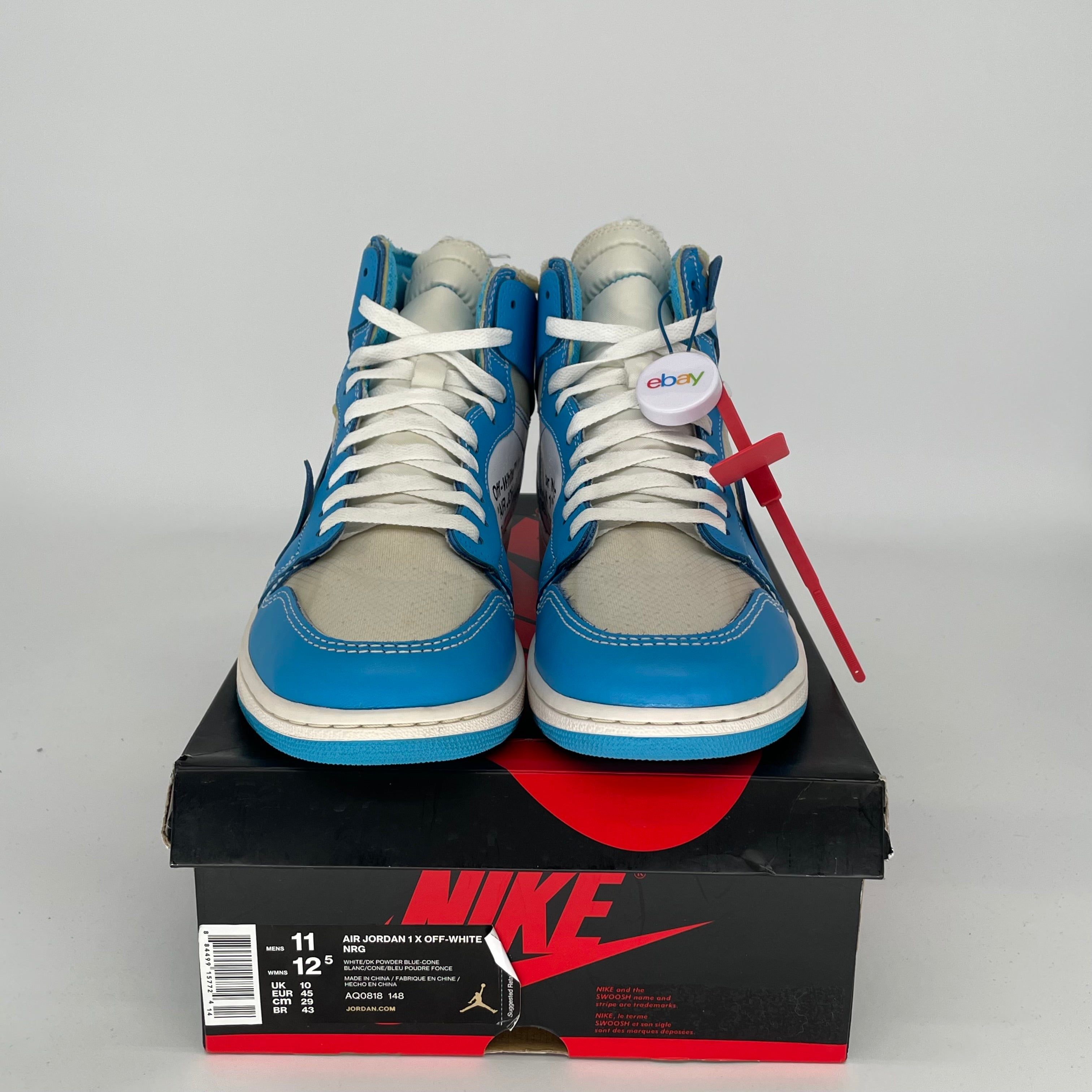 AIR JORDAN 1 OFF WHITE UNIVERSITY BLUE SIZE 11 AQ0818-148