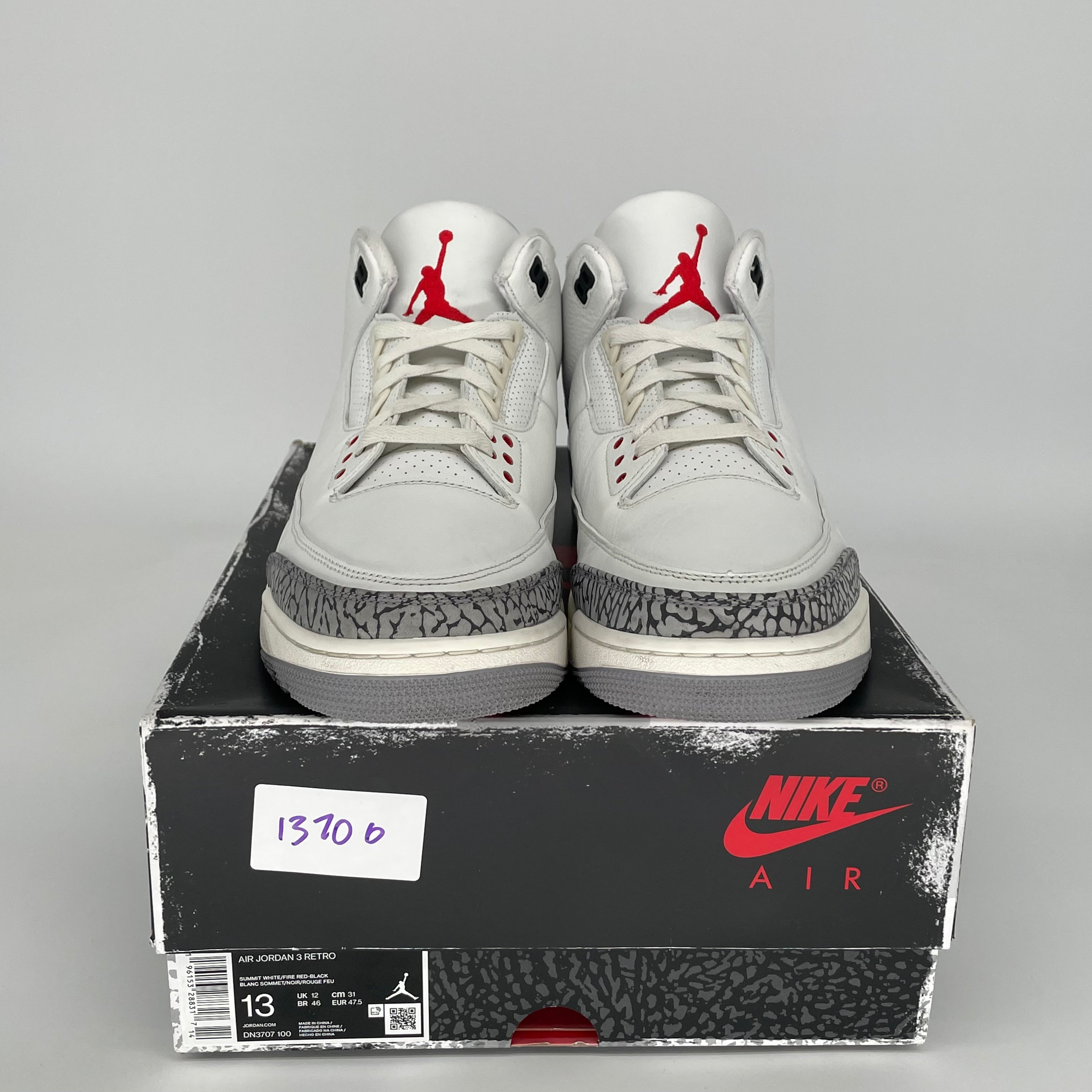 AIR JORDAN 3 WHITE CEMENT REIMAGINED SIZE 13/14.5W DN3707-100
