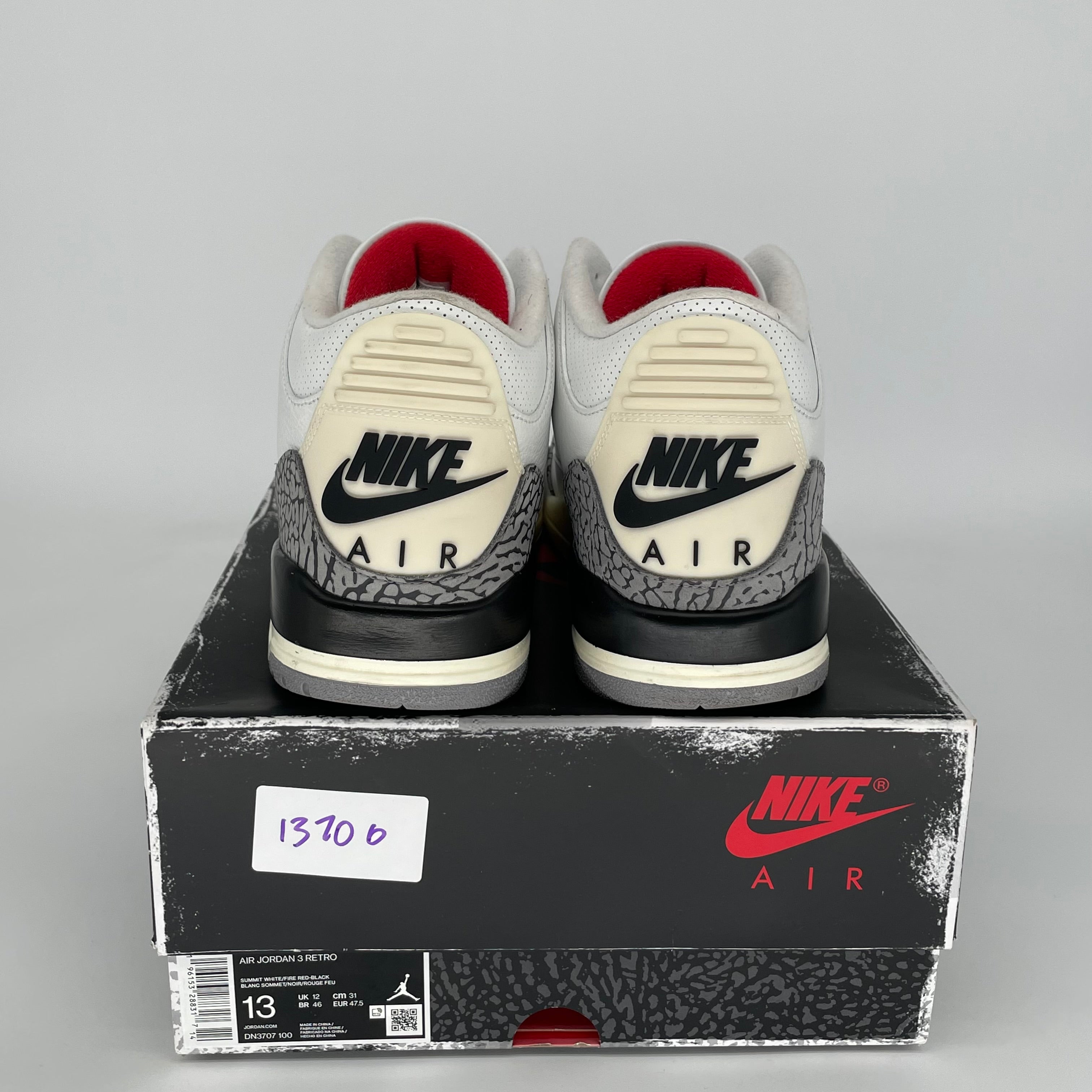 AIR JORDAN 3 WHITE CEMENT REIMAGINED SIZE 13/14.5W DN3707-100