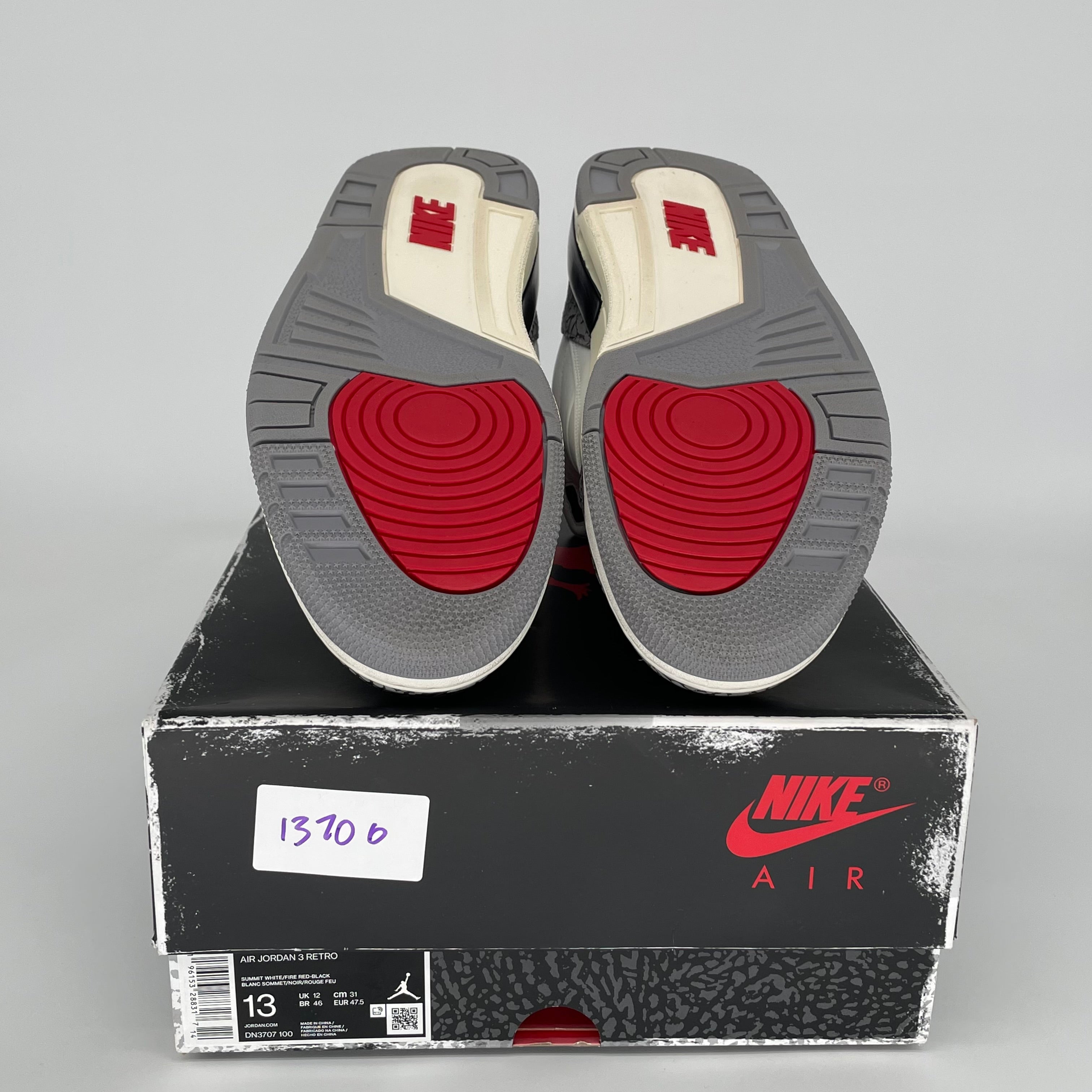 AIR JORDAN 3 WHITE CEMENT REIMAGINED SIZE 13/14.5W DN3707-100