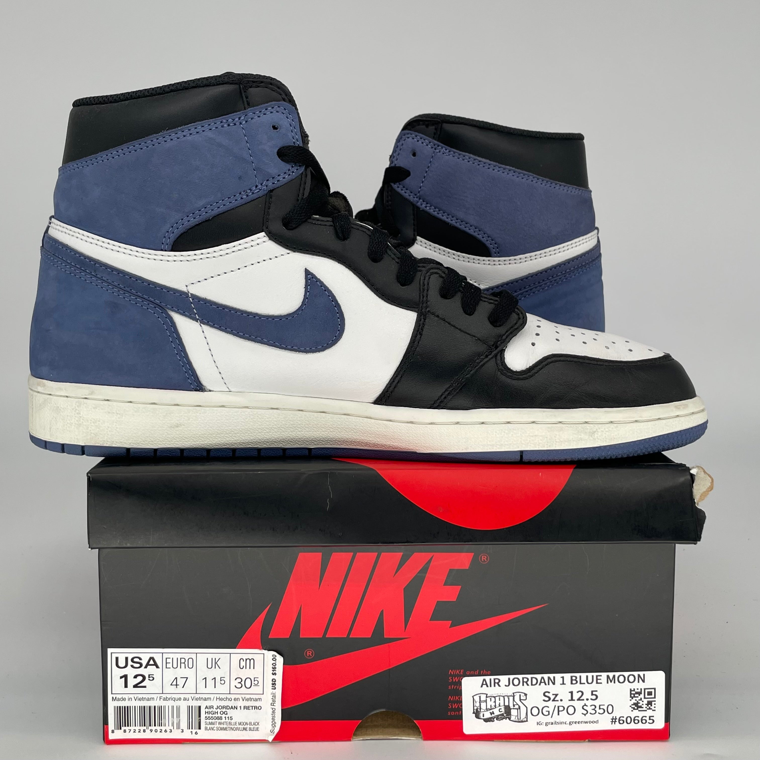AIR JORDAN 1 BLUE MOON SIZE 12.5/14W 555088-115