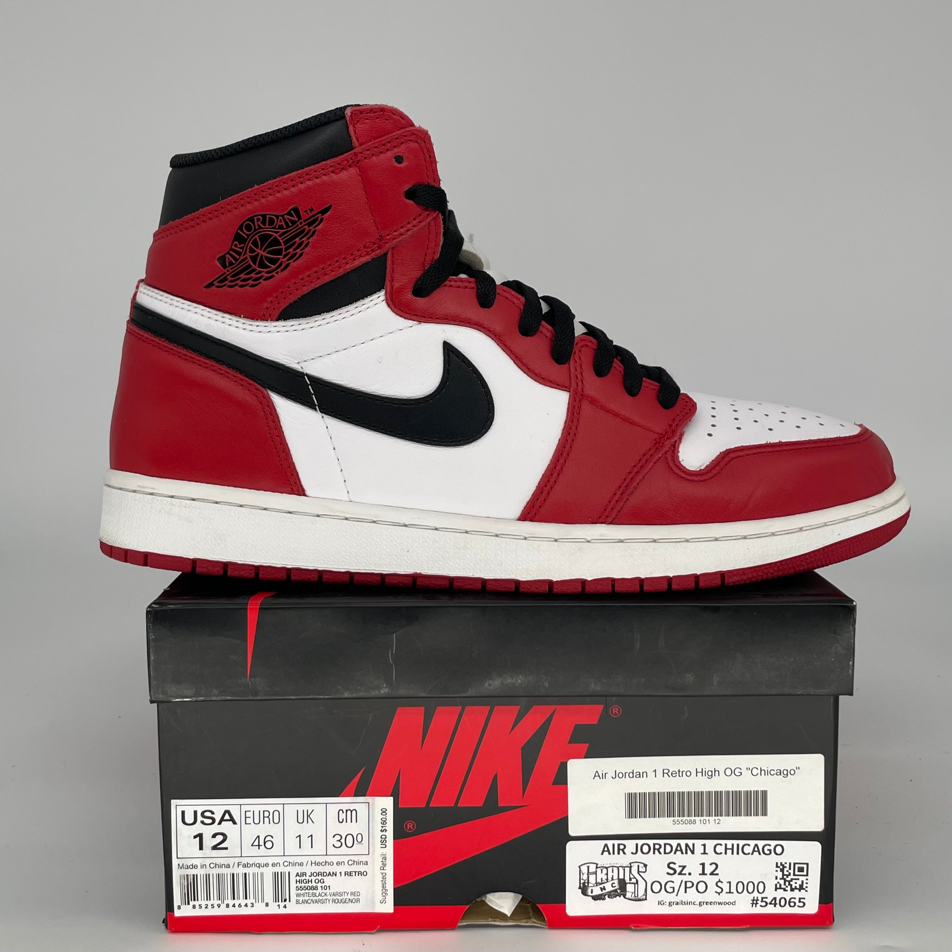 AIR JORDAN 1 CHICAGO (2015) SIZE 12/13.5W 555088-101