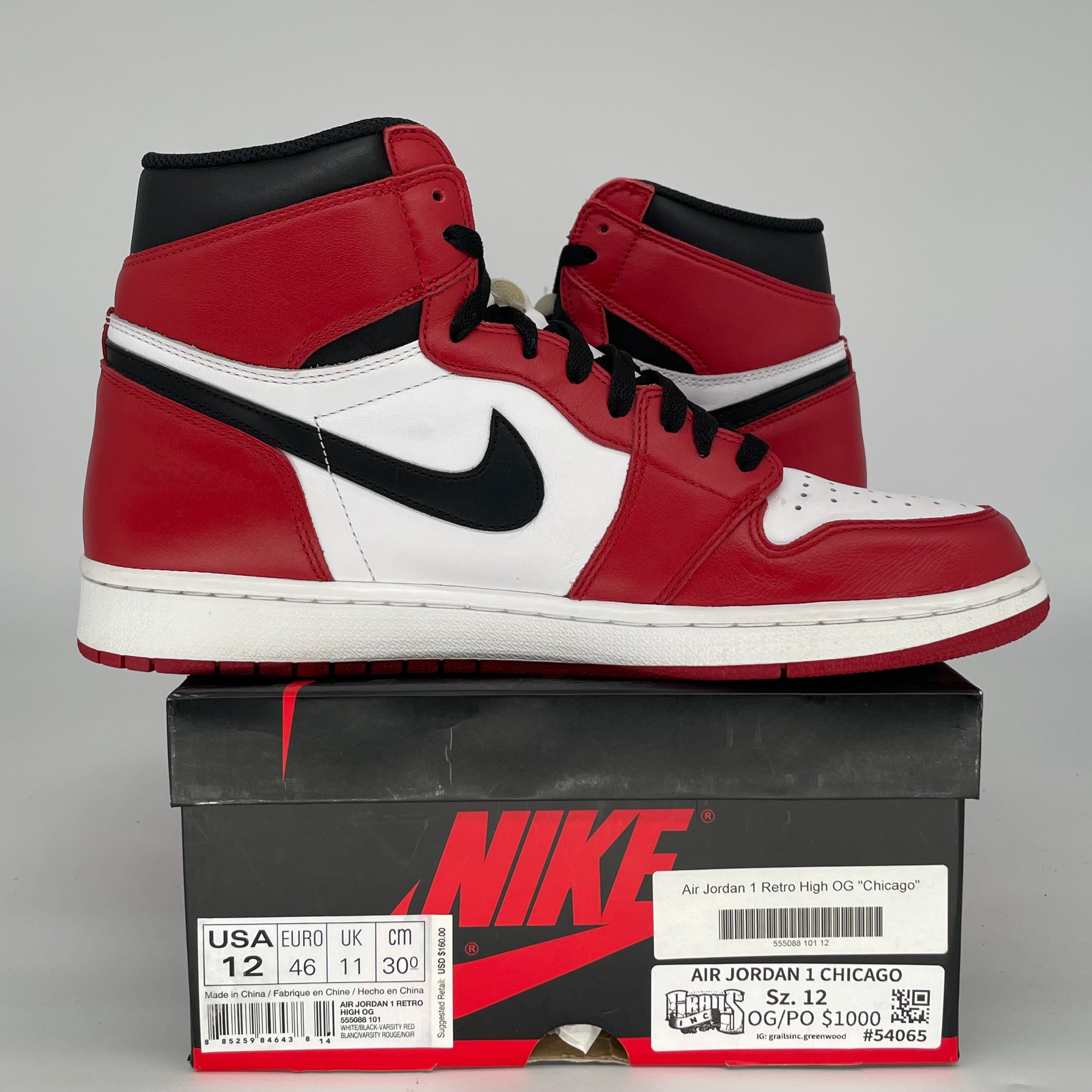 AIR JORDAN 1 CHICAGO (2015) SIZE 12/13.5W 555088-101