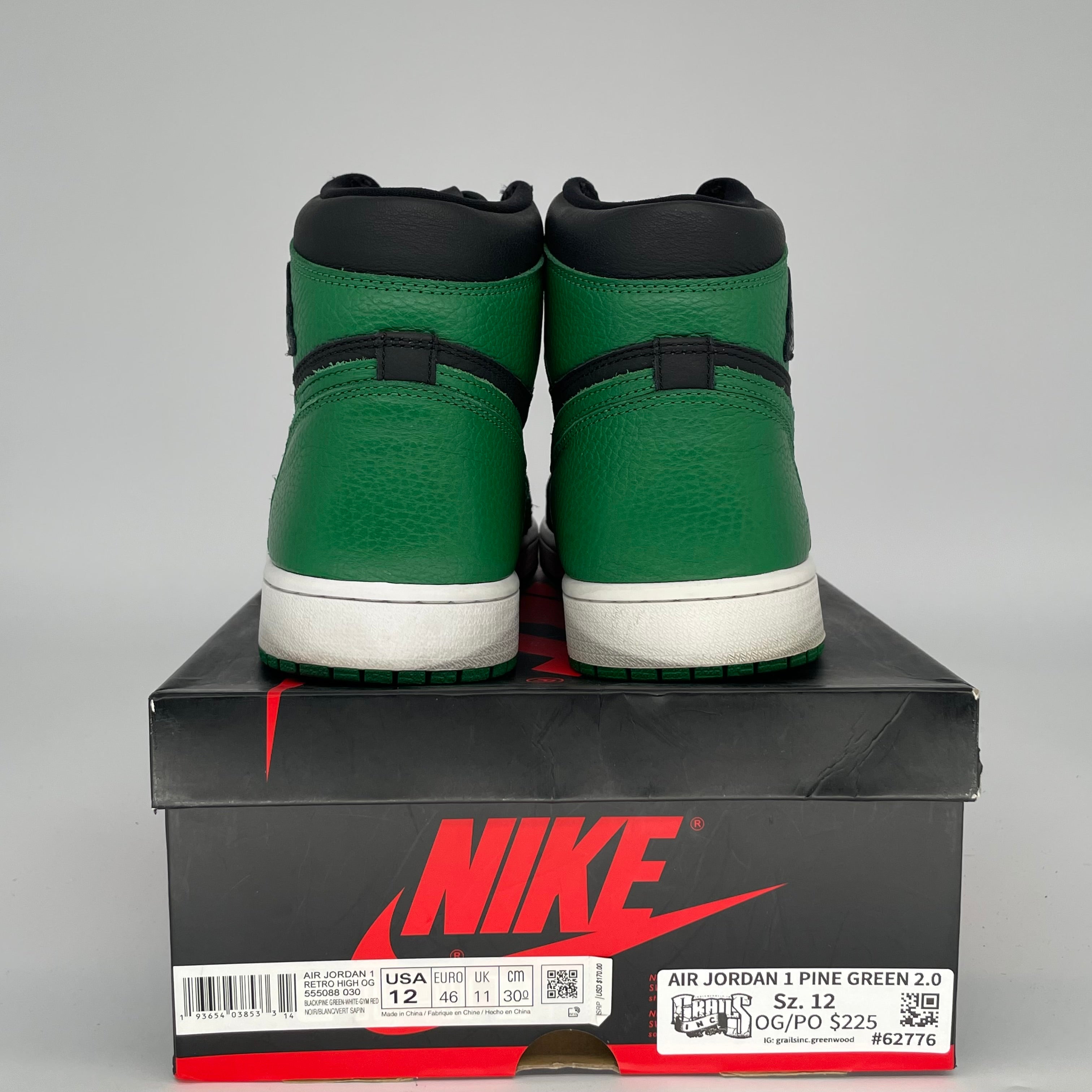 AIR JORDAN 1 PINE GREEN BLACK SIZE 12/13.5W 555088-030