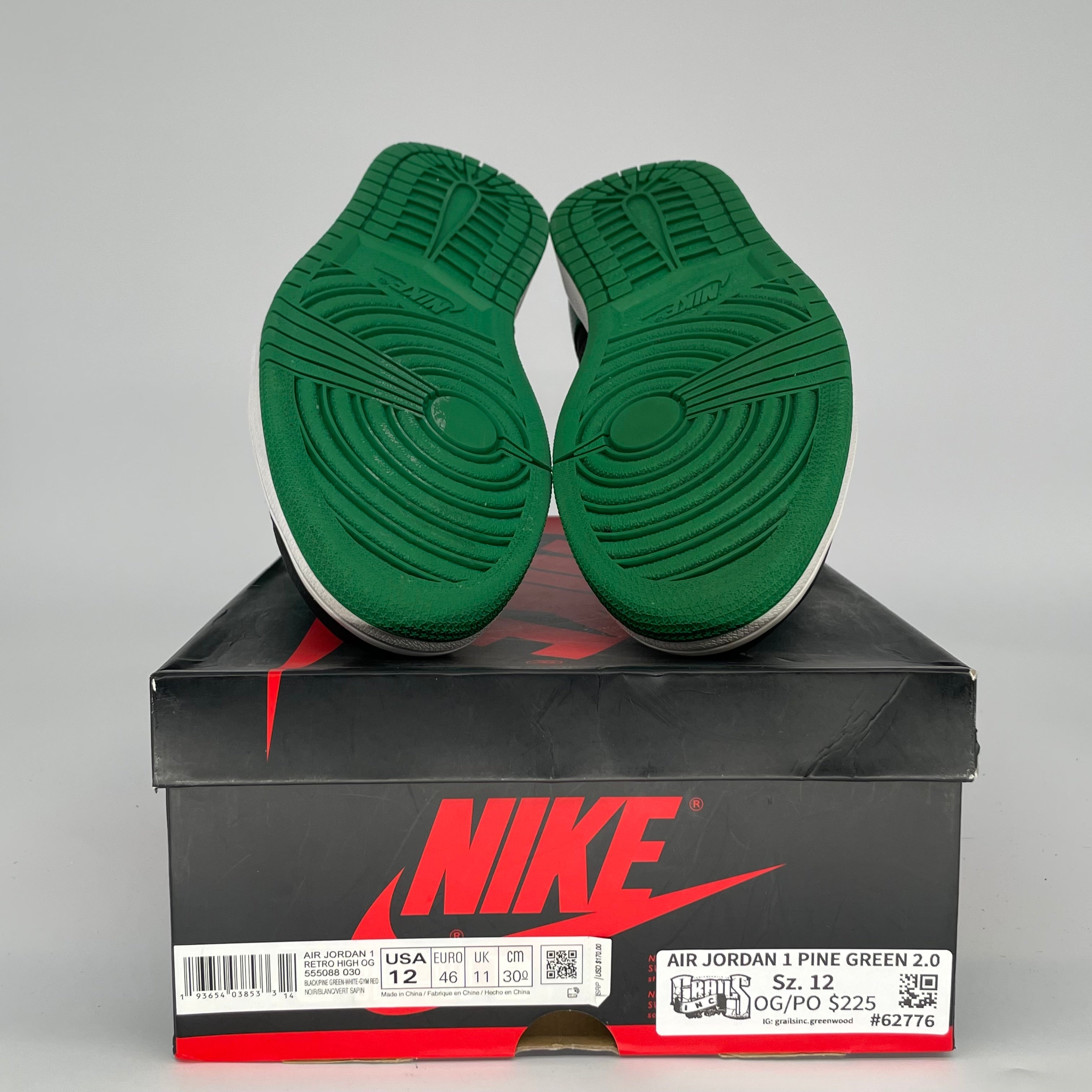 AIR JORDAN 1 PINE GREEN BLACK SIZE 12/13.5W 555088-030