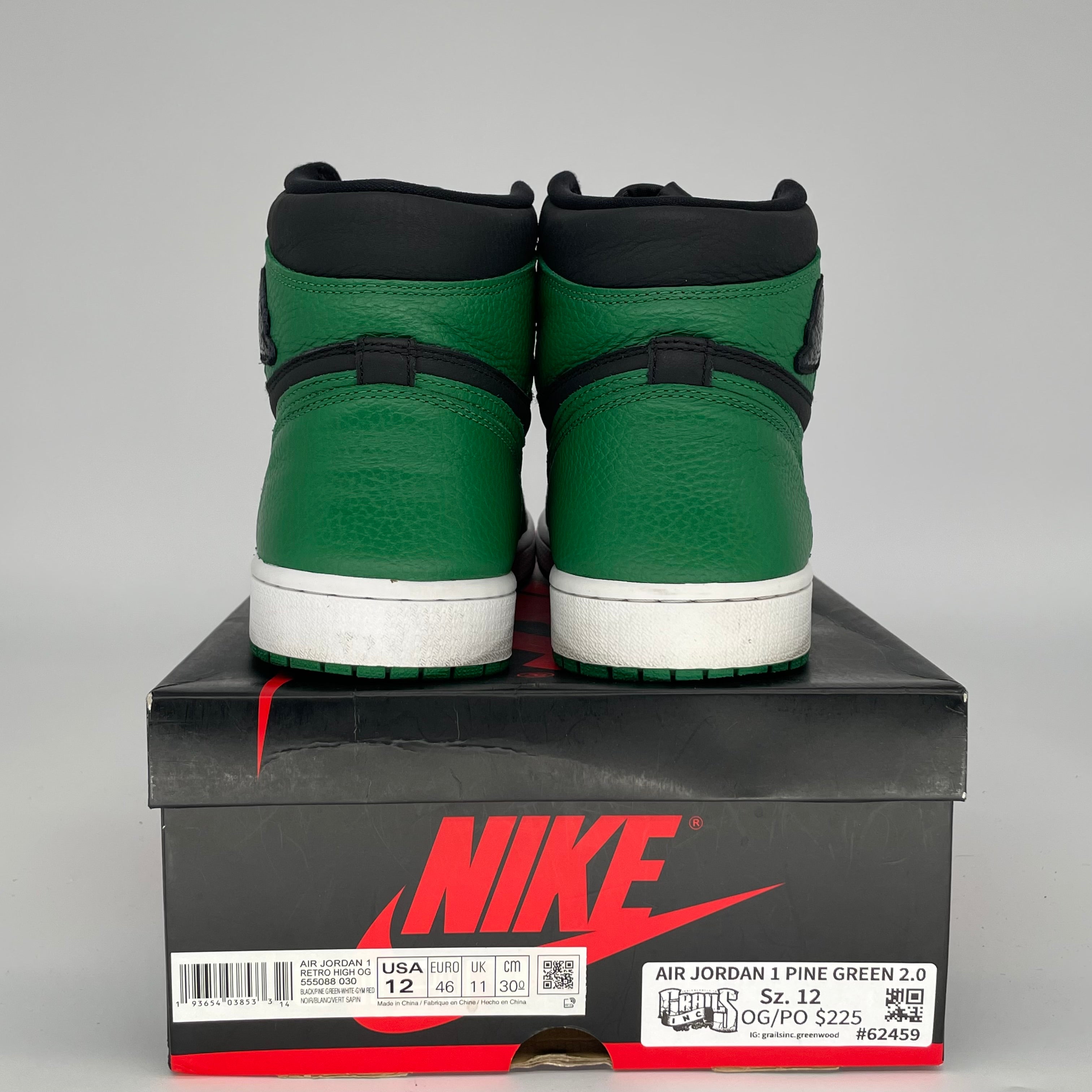 AIR JORDAN 1 PINE GREEN 2.0 SIZE 12/13.5W 555088-030