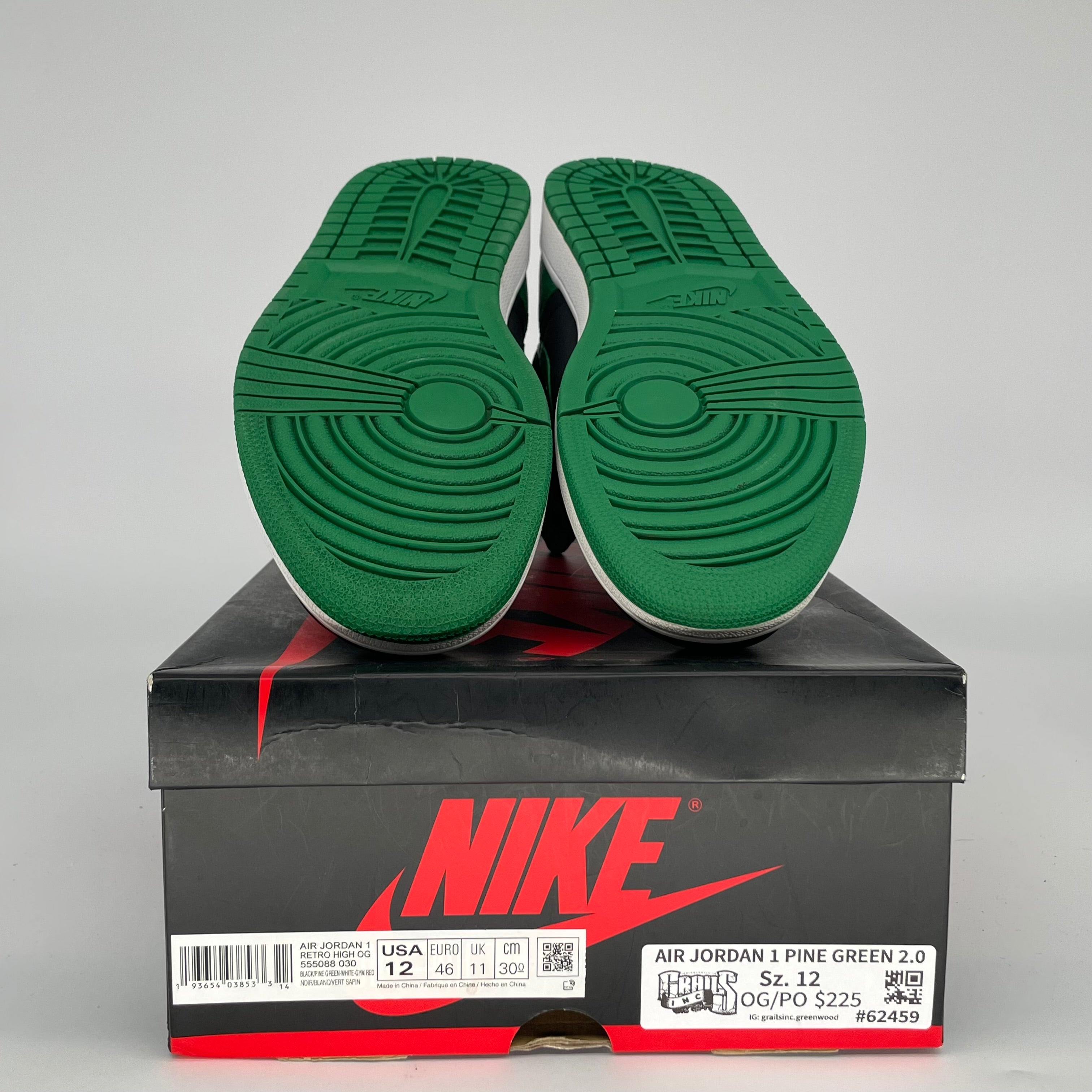 AIR JORDAN 1 PINE GREEN 2.0 SIZE 12/13.5W 555088-030
