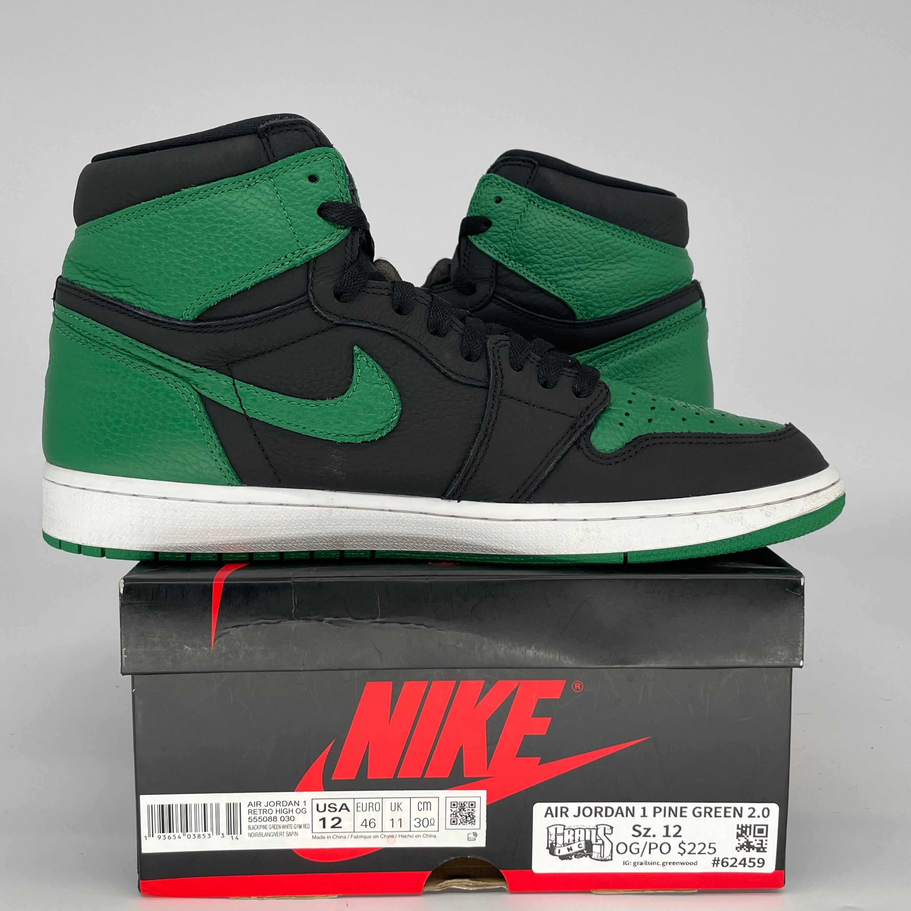 AIR JORDAN 1 PINE GREEN 2.0 SIZE 12/13.5W 555088-030