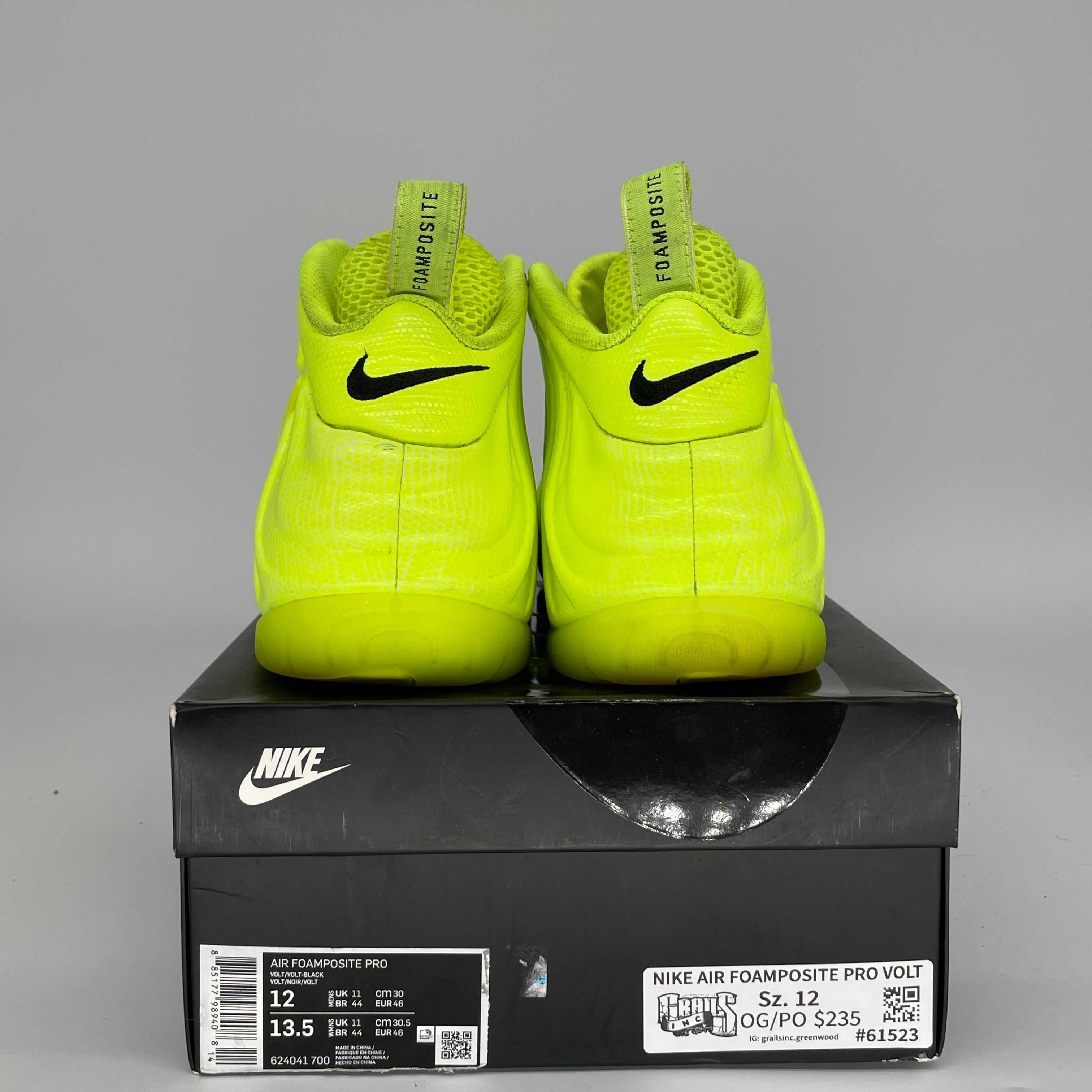 NIKE AIR FOAMPOSITE PRO VOLT SIZE 12/13.5W 624041-700