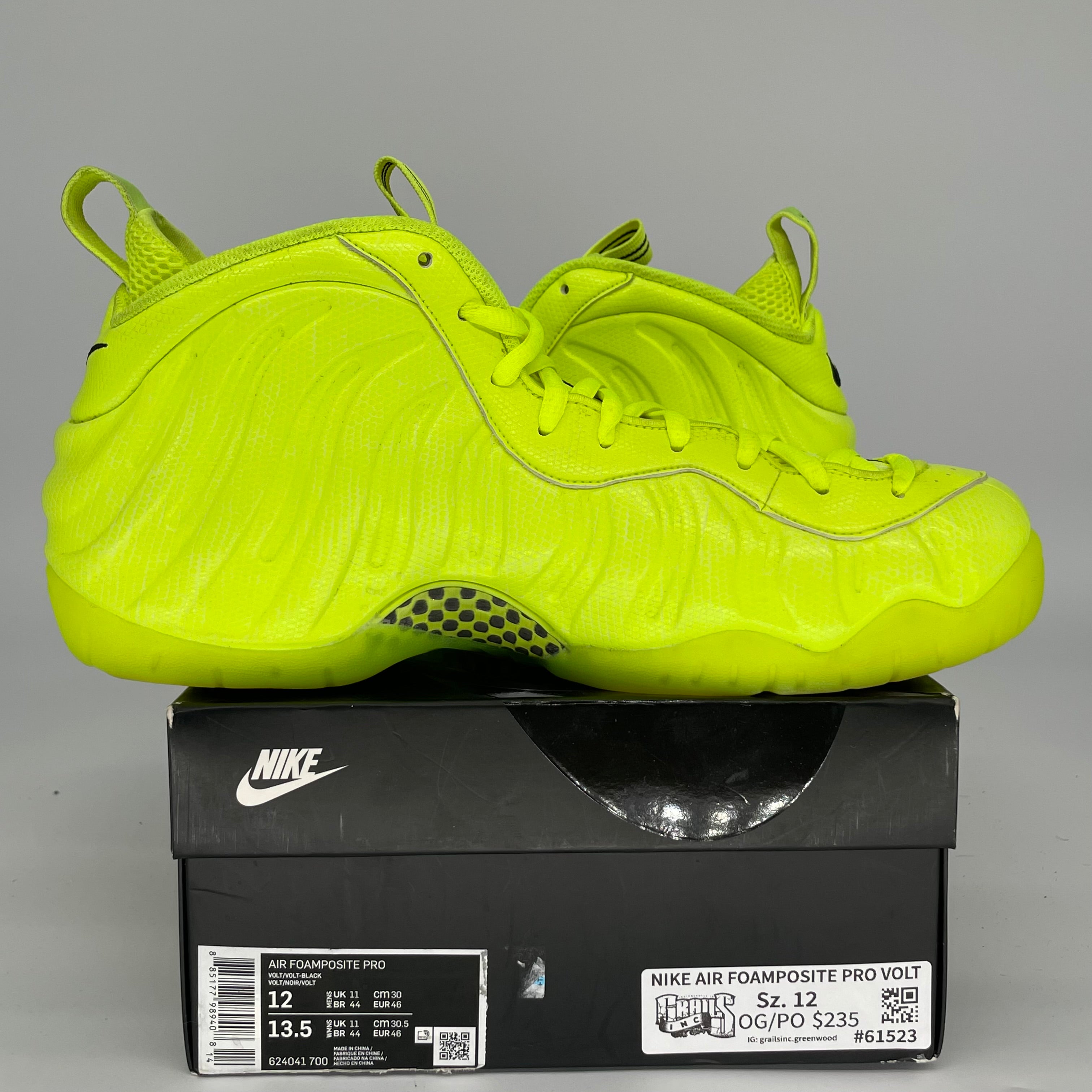 NIKE AIR FOAMPOSITE PRO VOLT SIZE 12/13.5W 624041-700