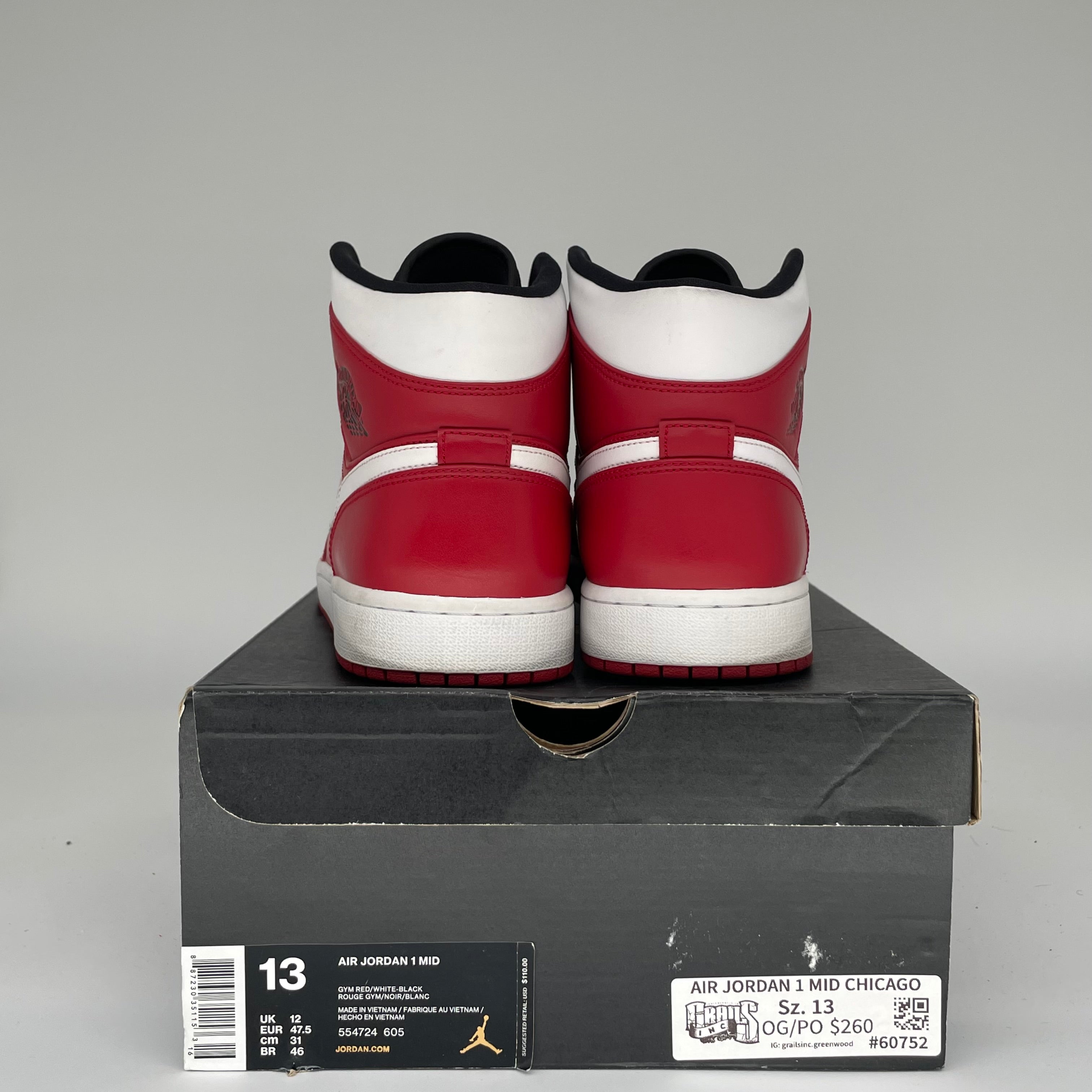AIR JORDAN 1 MID CHICAGO SIZE 13/14.5W 554724-605