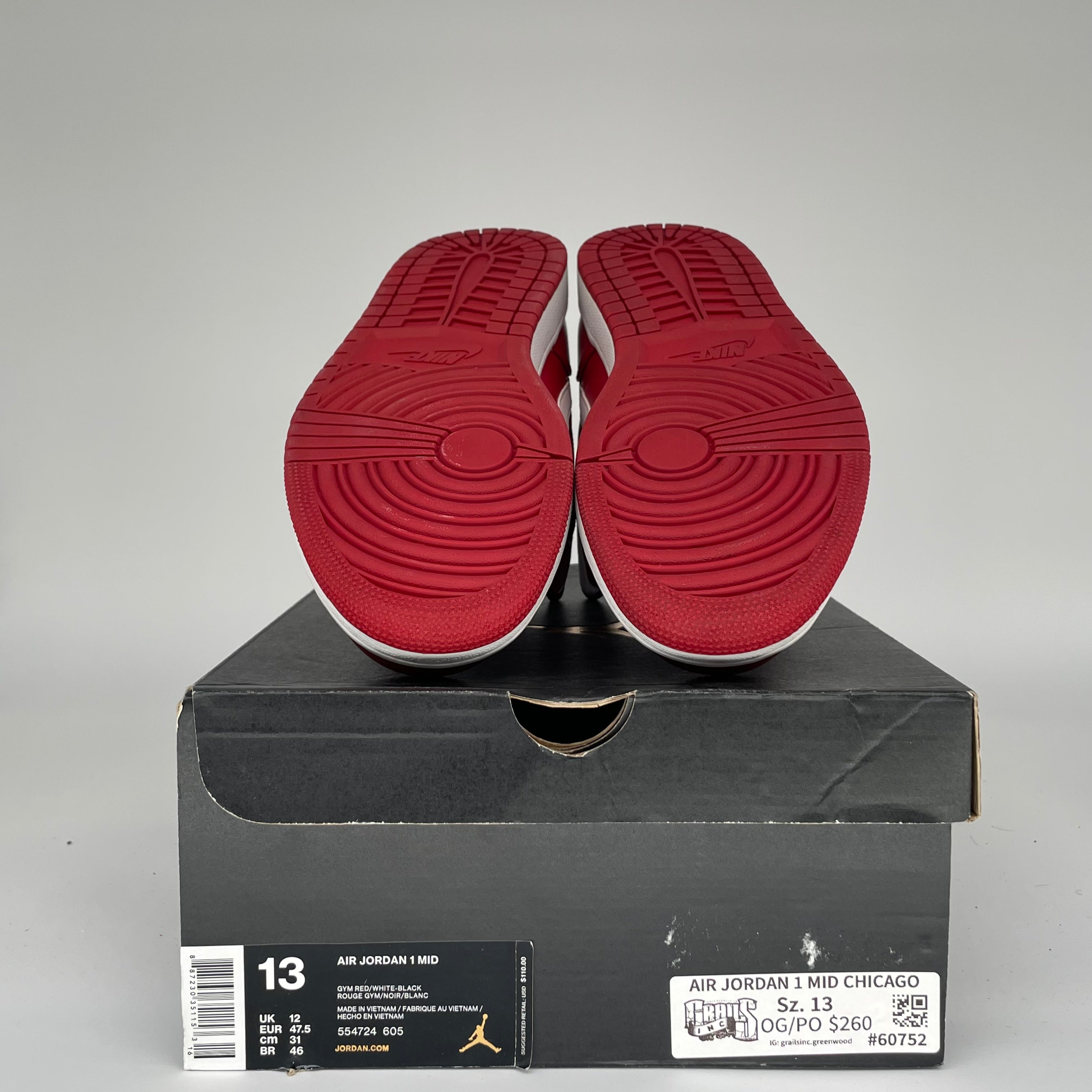 AIR JORDAN 1 MID CHICAGO SIZE 13/14.5W 554724-605